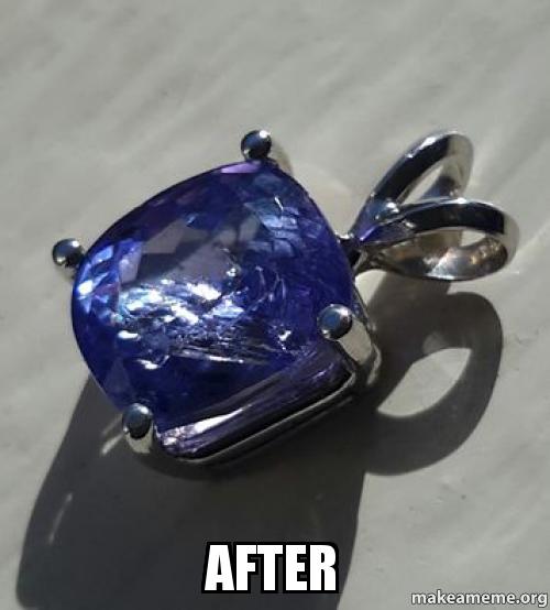 Stone after setting it in new pendant setting