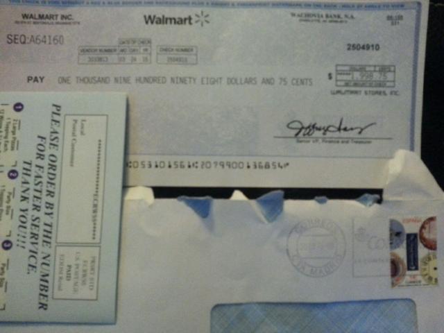 This is the fake check and the envelope that it came in the mail 