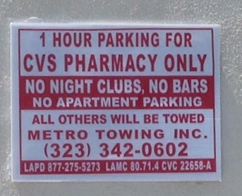 CVS Parking Sign