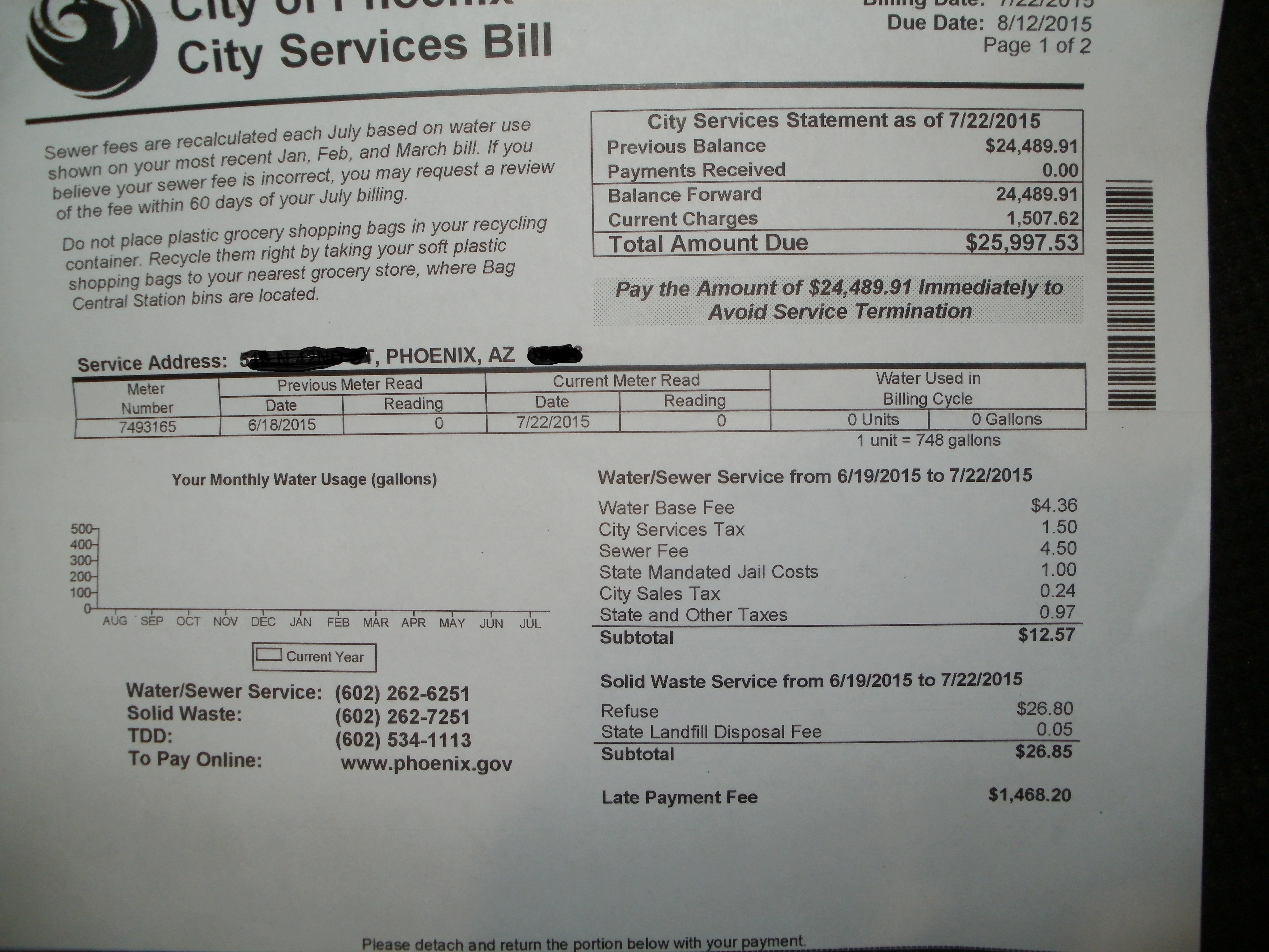 my water bill 