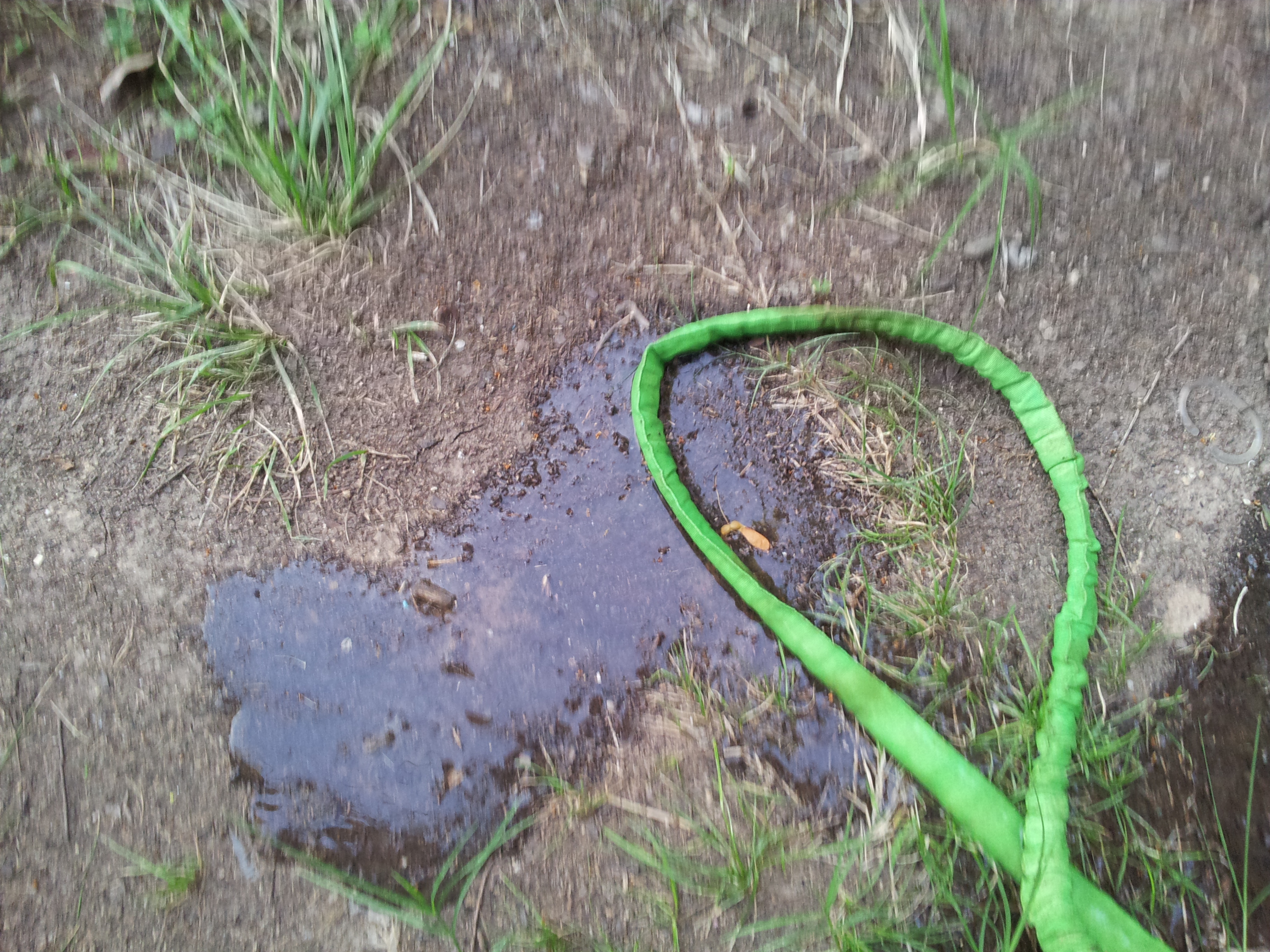 Leak in hose.