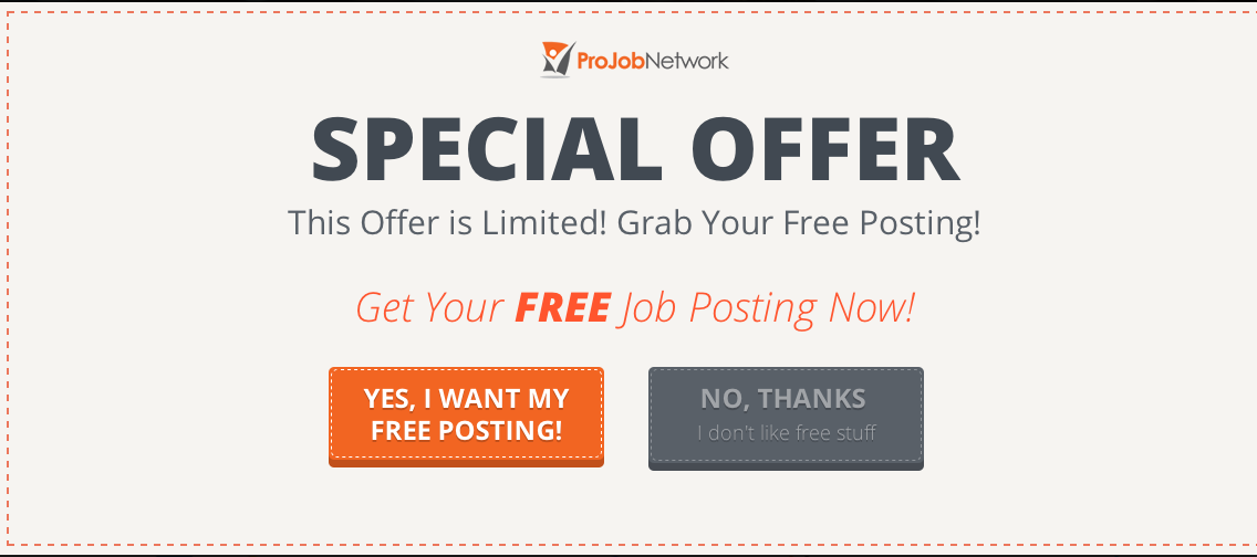 SPECIAL OFFER Get Your FREE Job Posting Now!