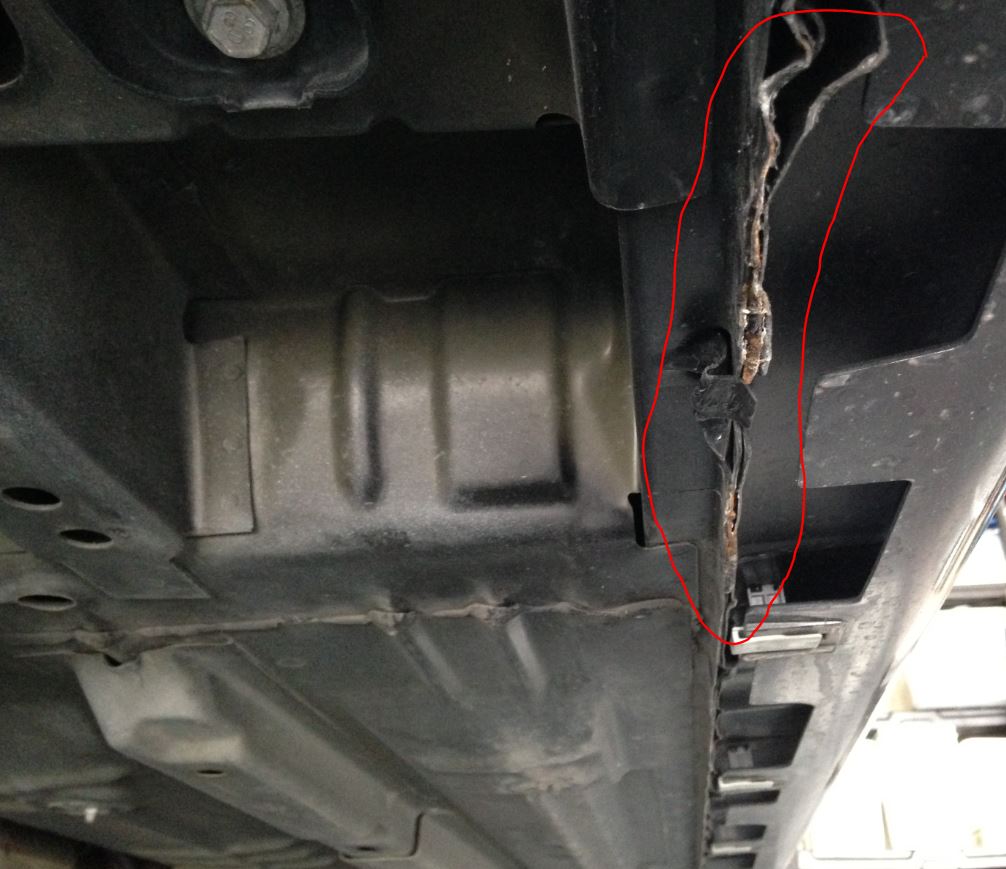 Note the weld area and the large gap.  General Motors sent a representative to inspect this and said it was OK!