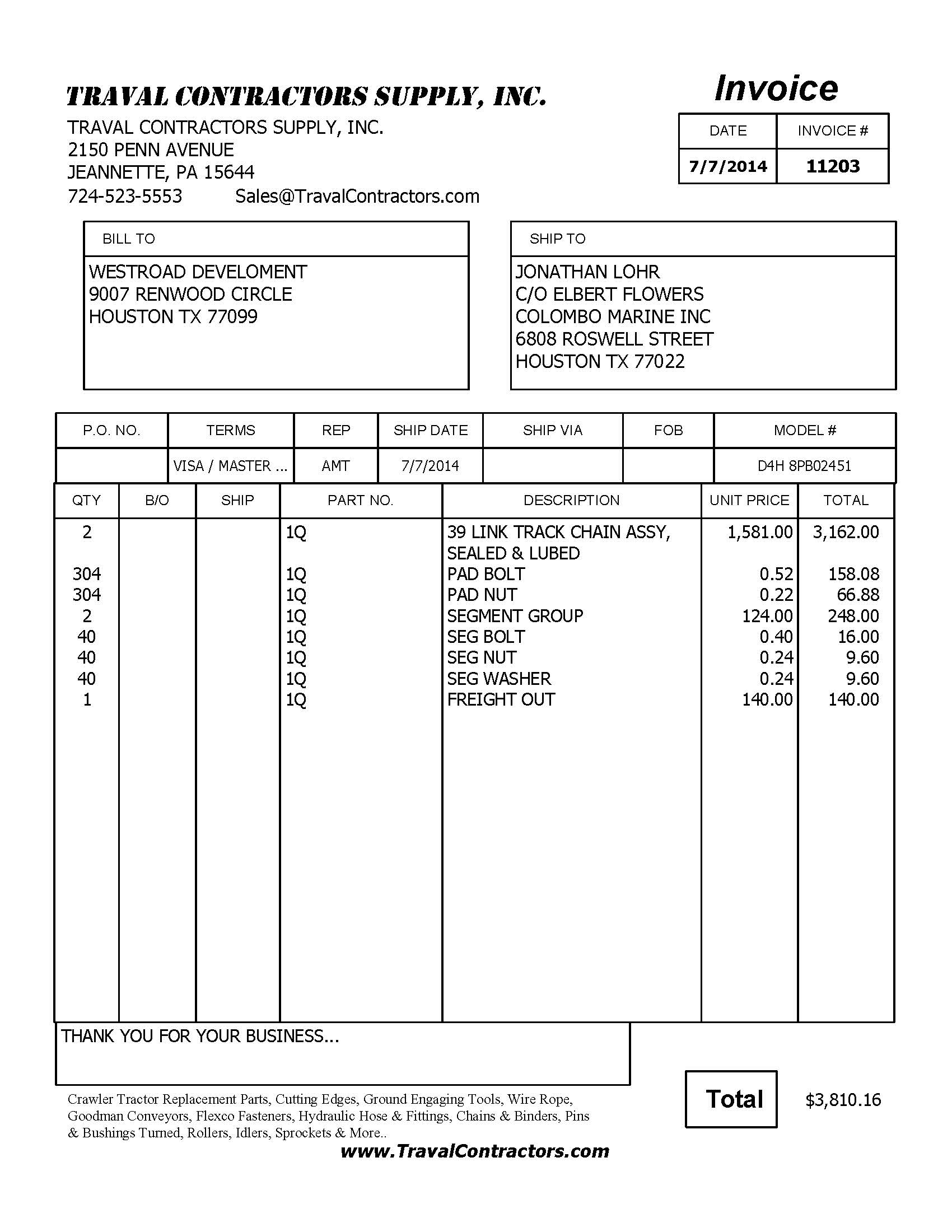 The invoice I paid