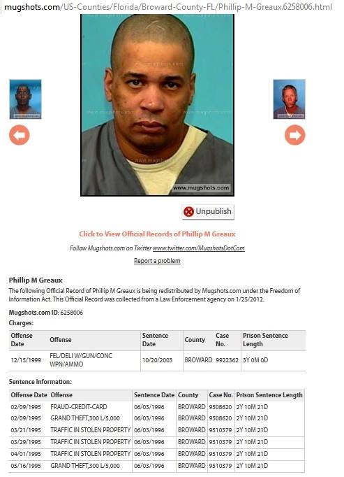 Michael G aka Goldie Mack Criminal record from the Police