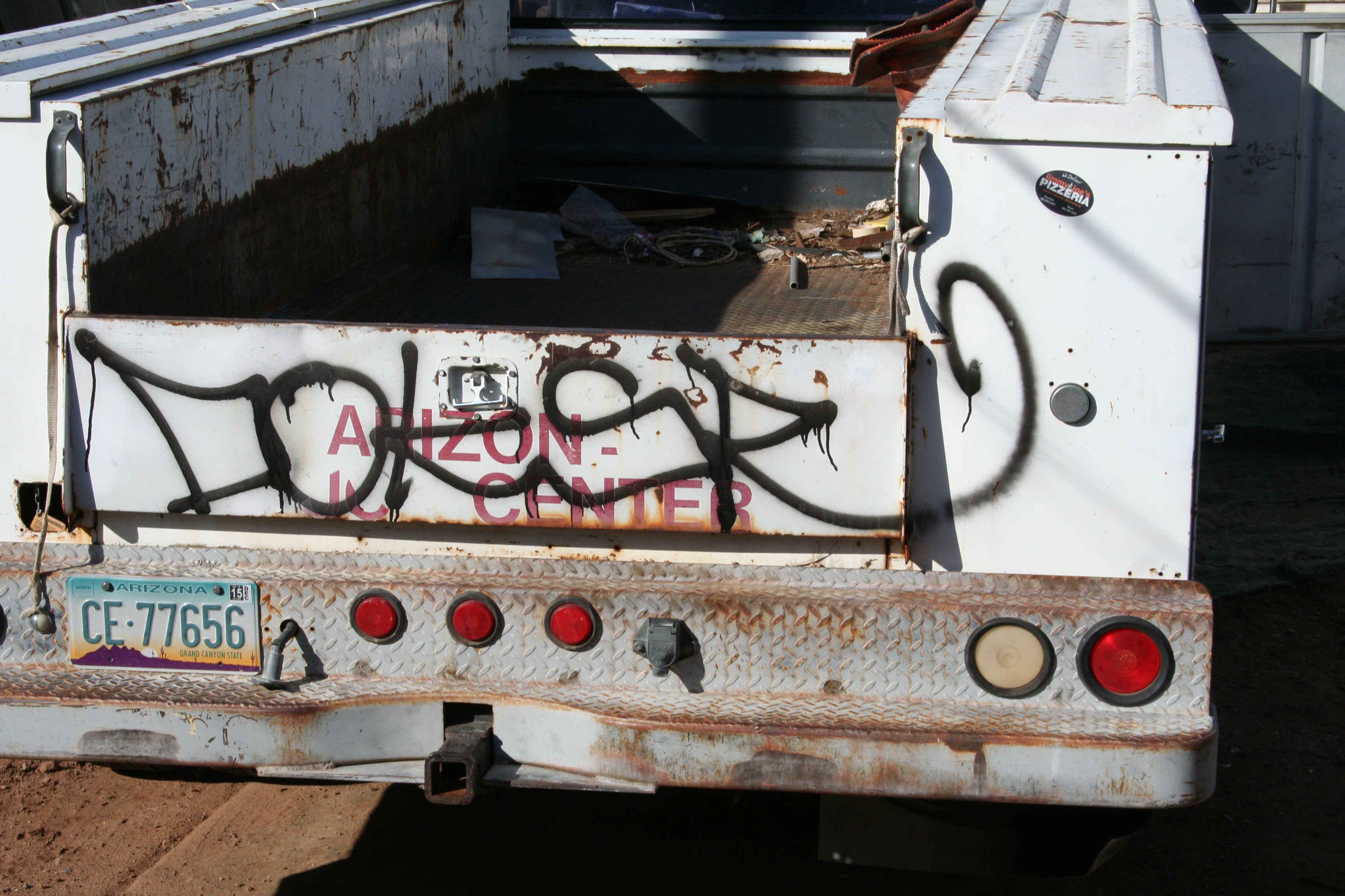 Truck left out on street and was Graffiti'd