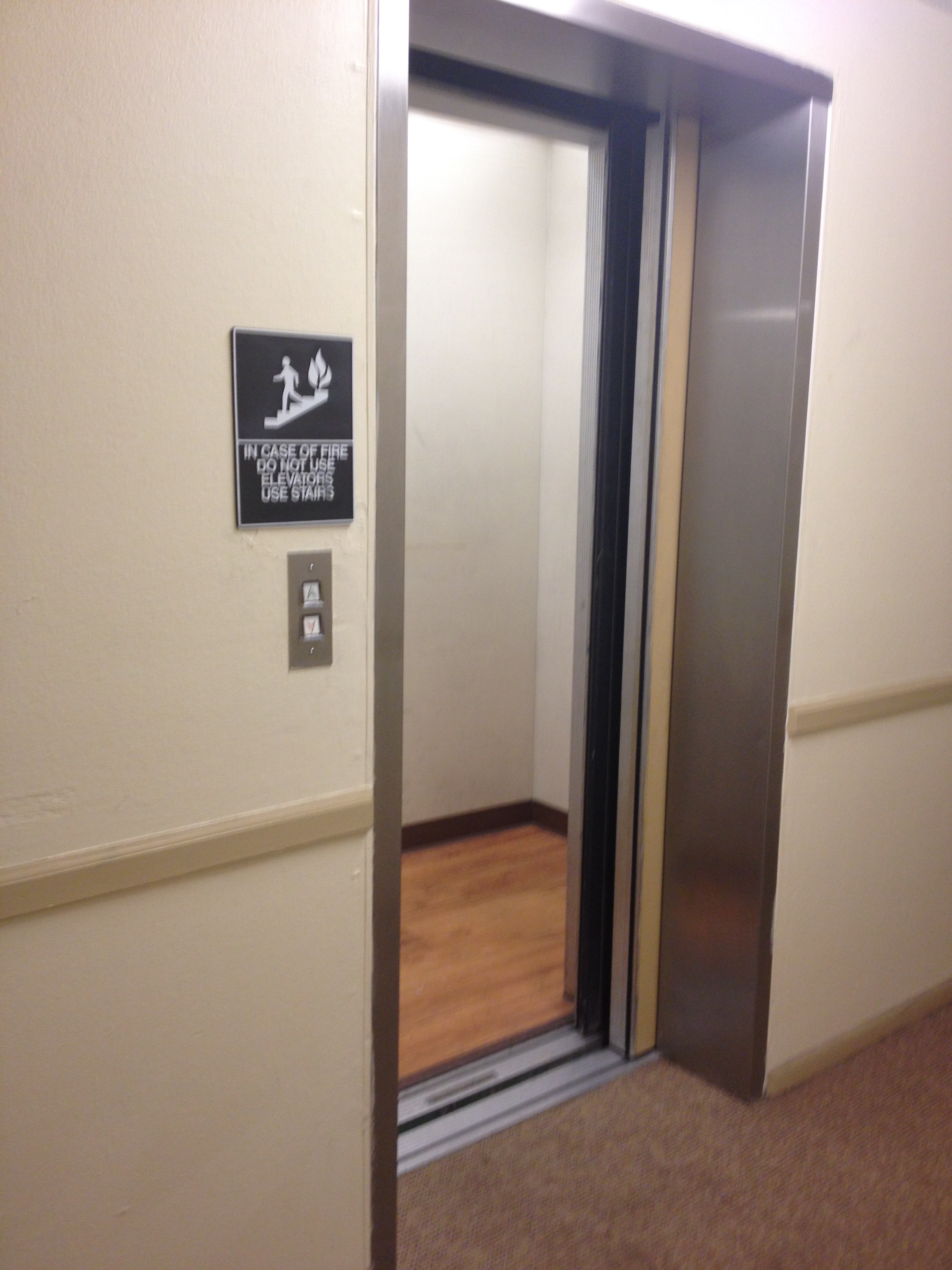 The elevator door would often get stuck in the open position.
