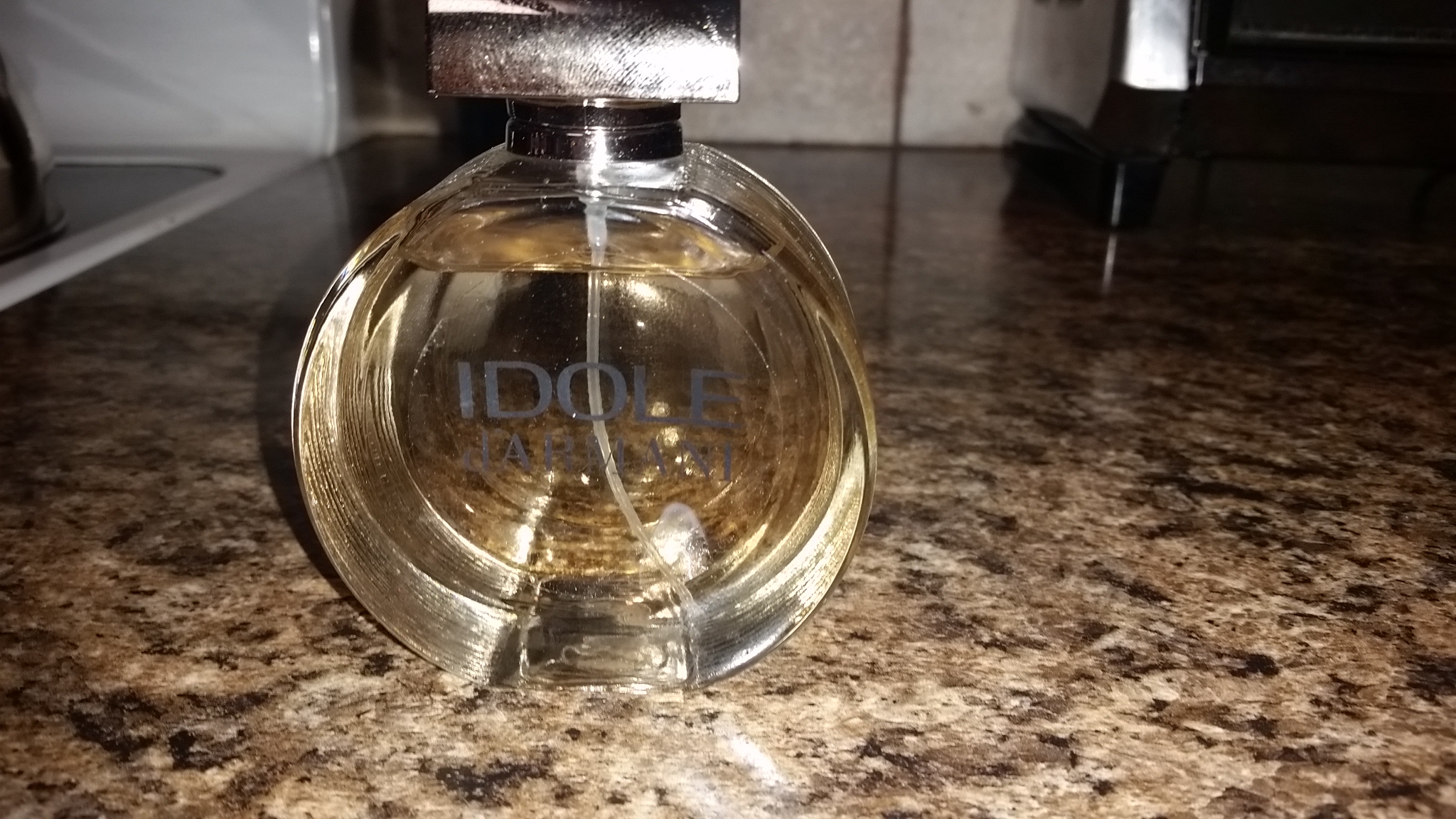 Partial used bottle of Toilette