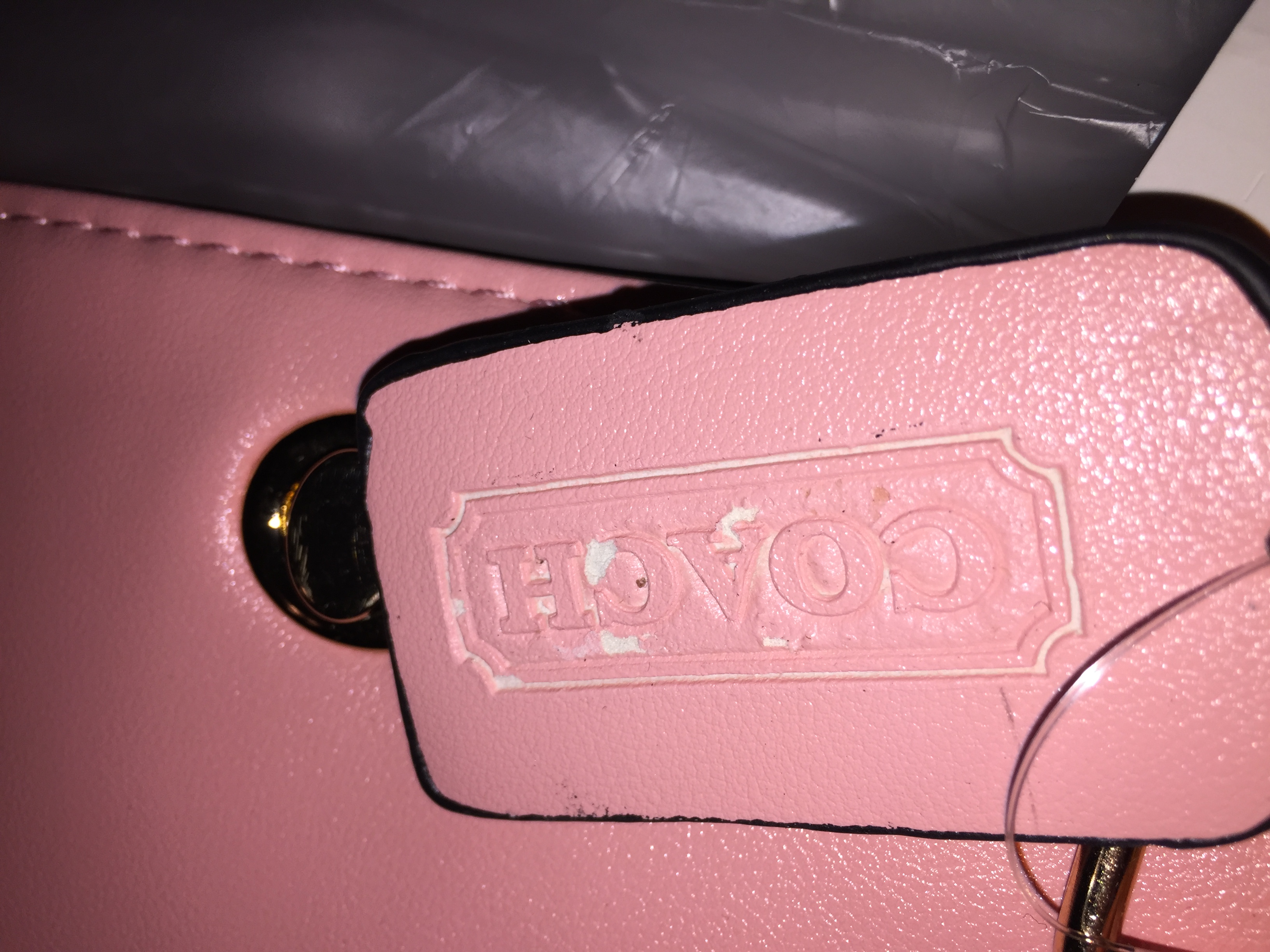 Damaged counterfeit " Coach" purse