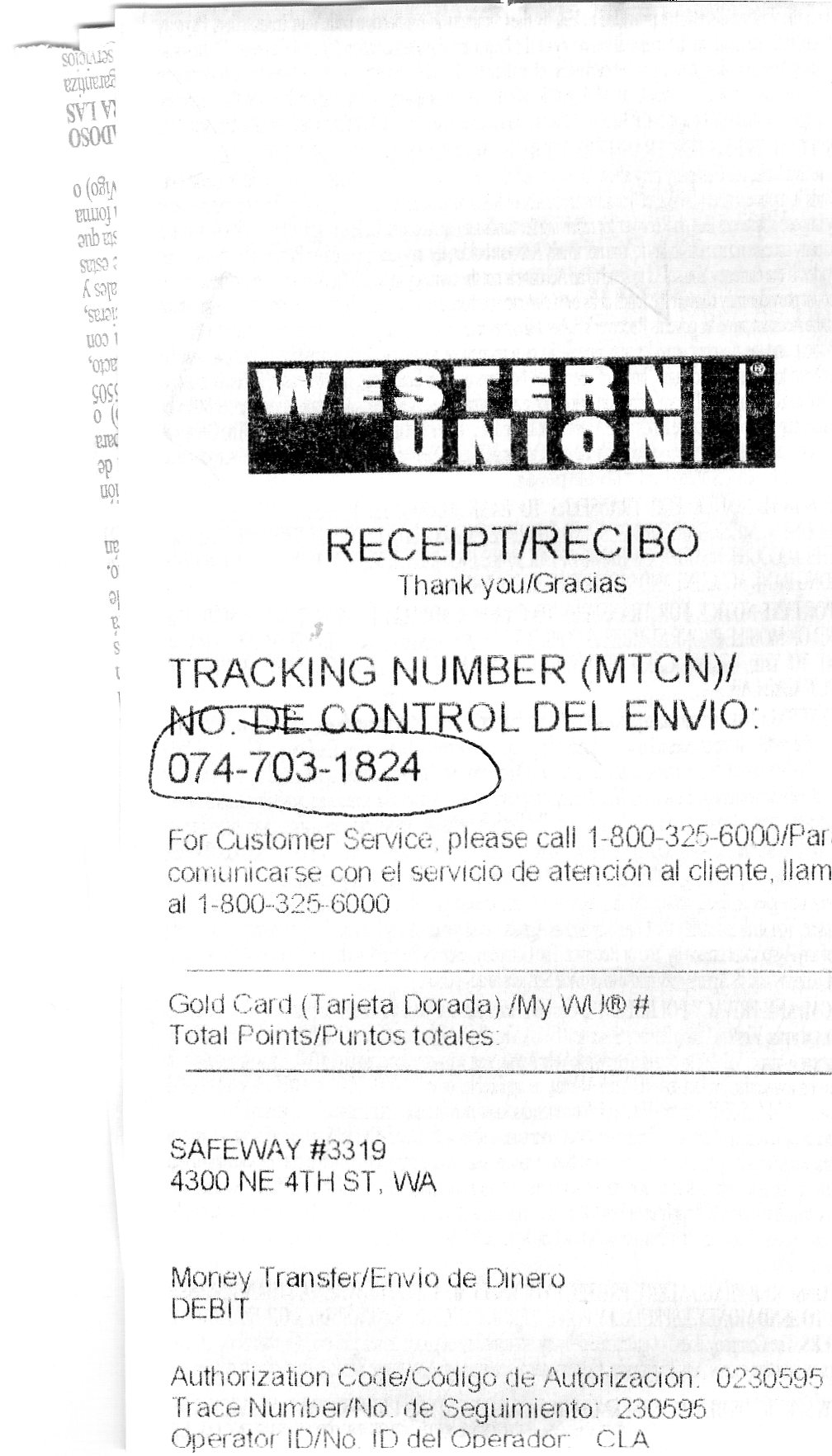 Western Union Tracking Number