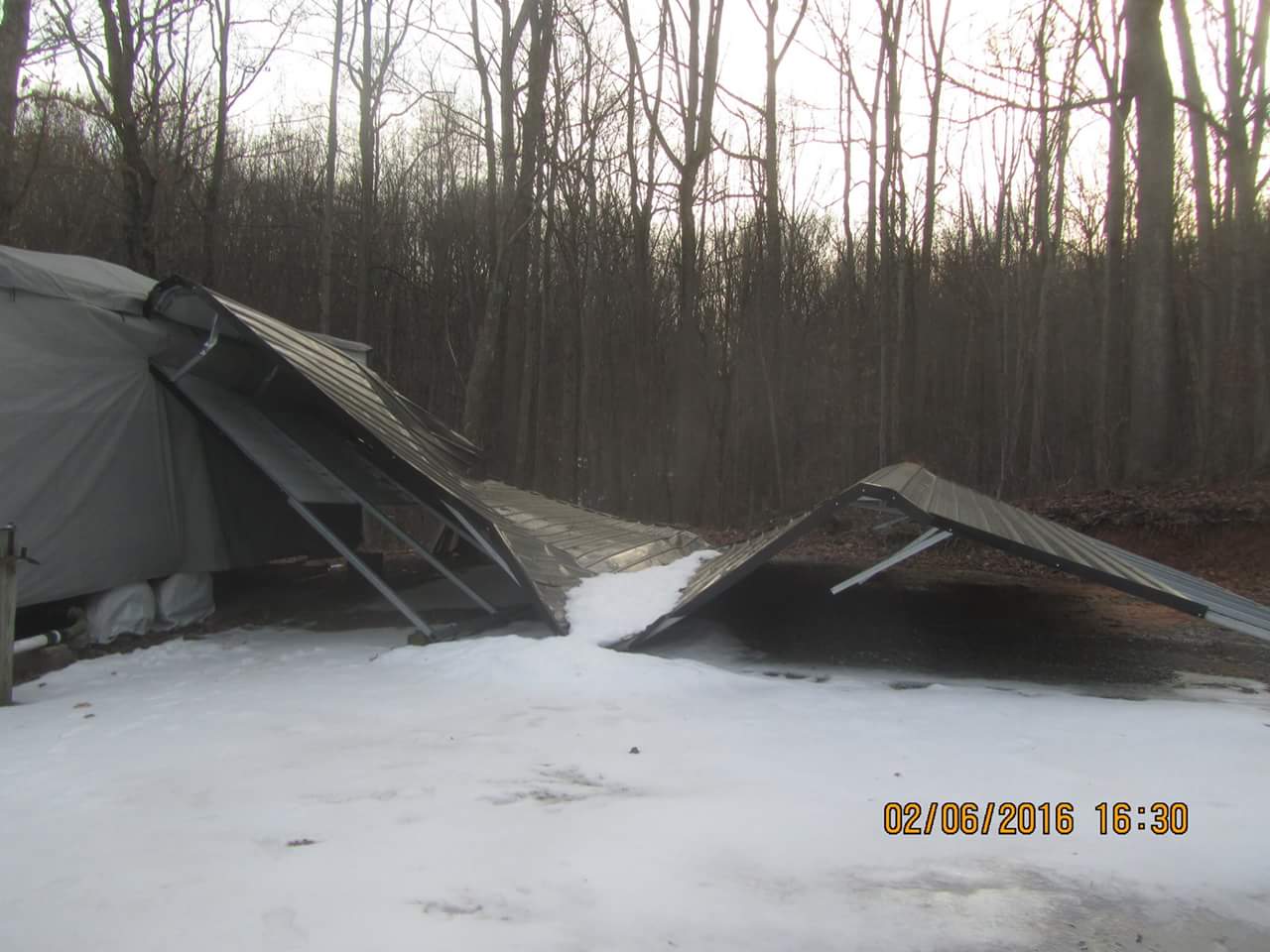 Carport Collapsed into camper
