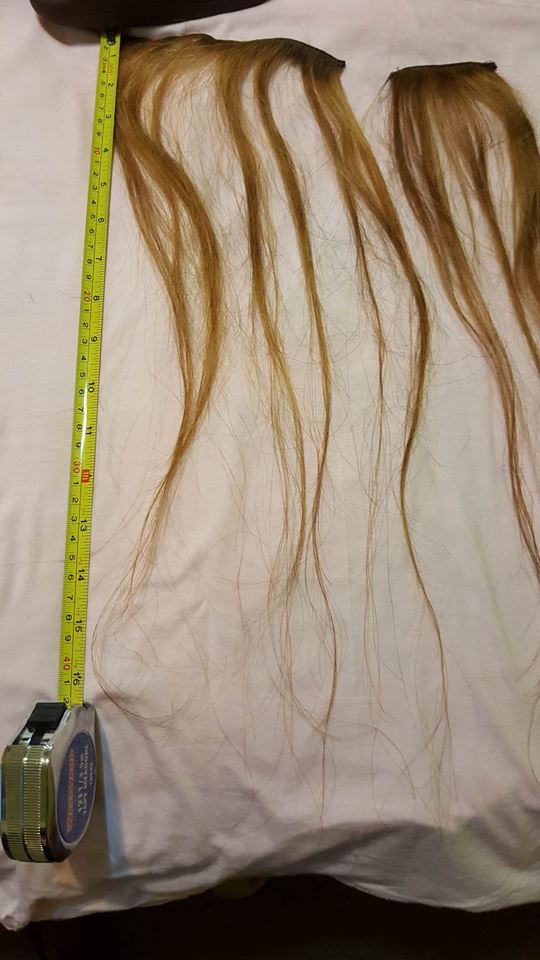 Hair measuring approx: 18 inches