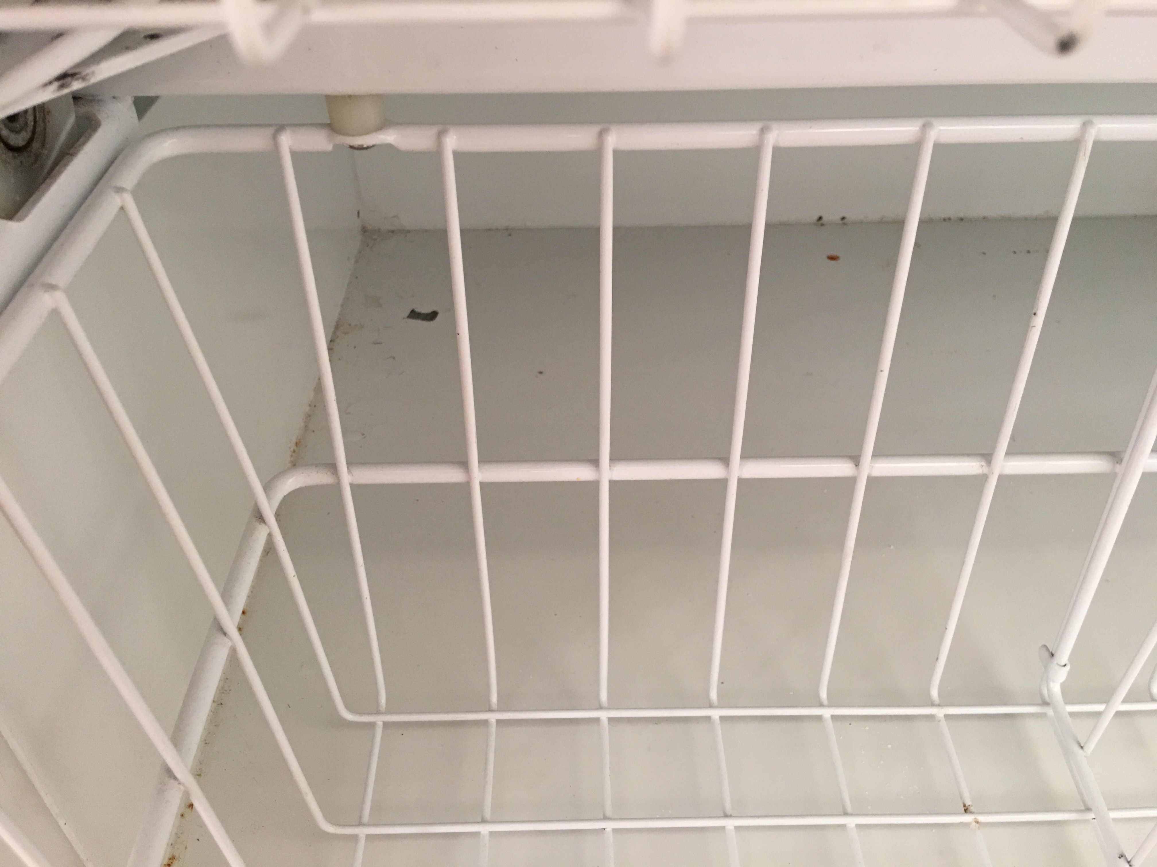 peeling paint in freezer compartment