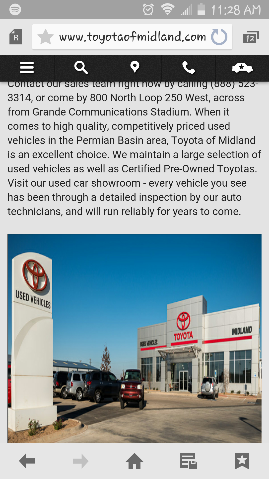 A screenshot of their website's promise for quality used vehicles. 