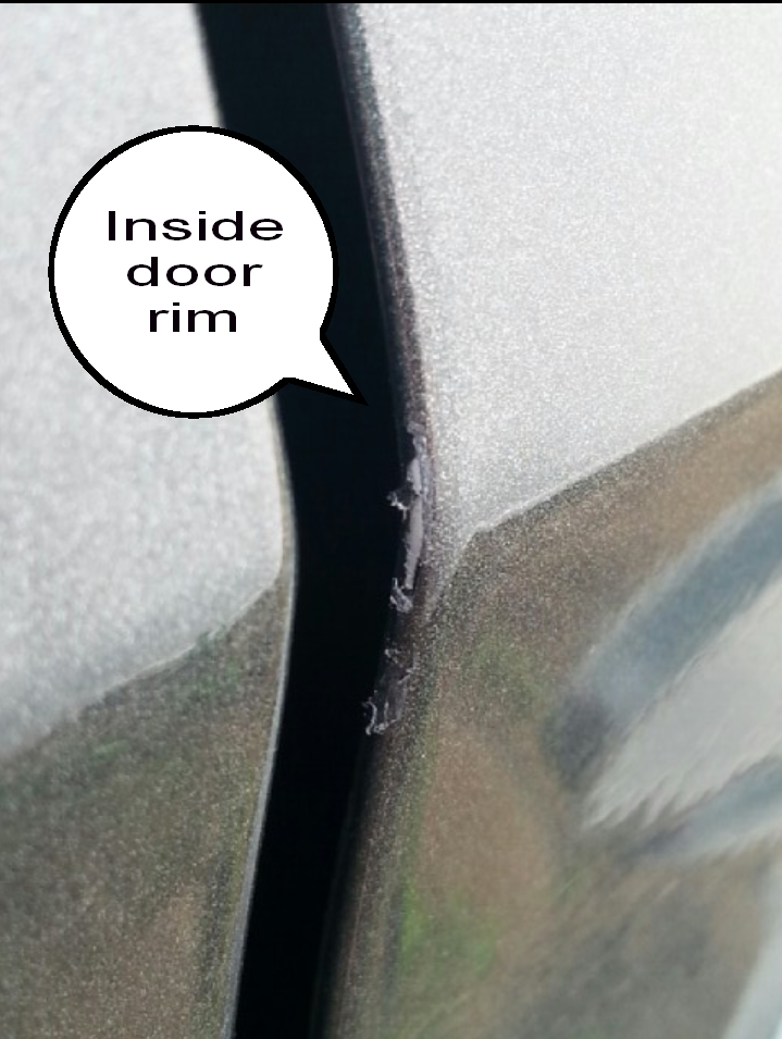 inside door rim peeling
outside door rim scraped