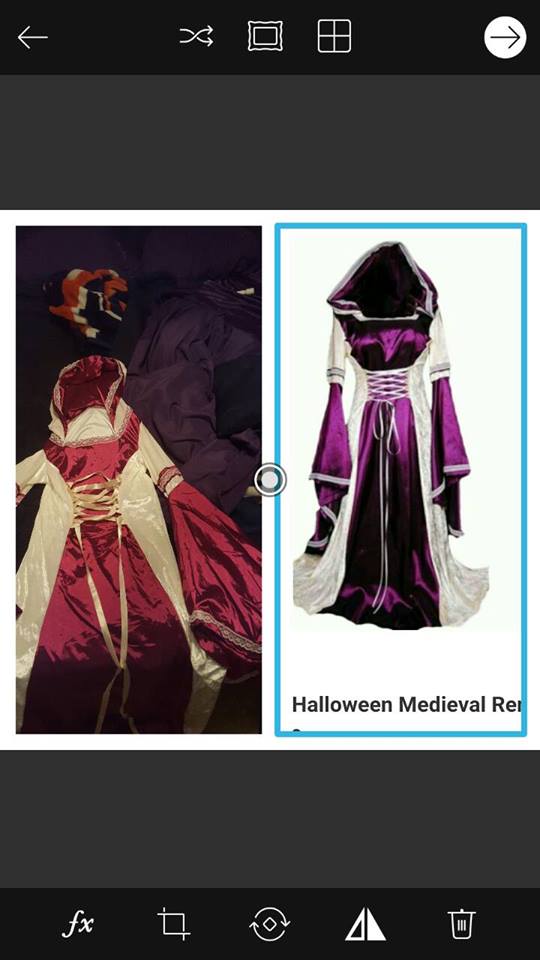 I ordered the purple Renaissance(L) costume and they sent me a (M) burgundy. Whole different style 