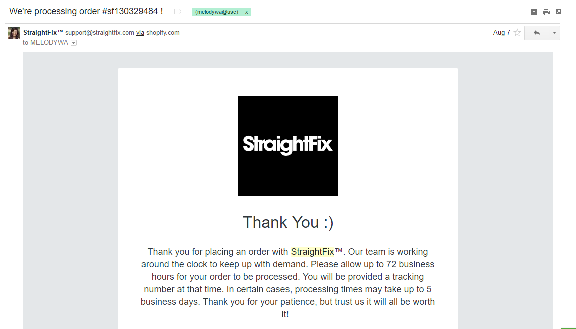 StraightFix order #