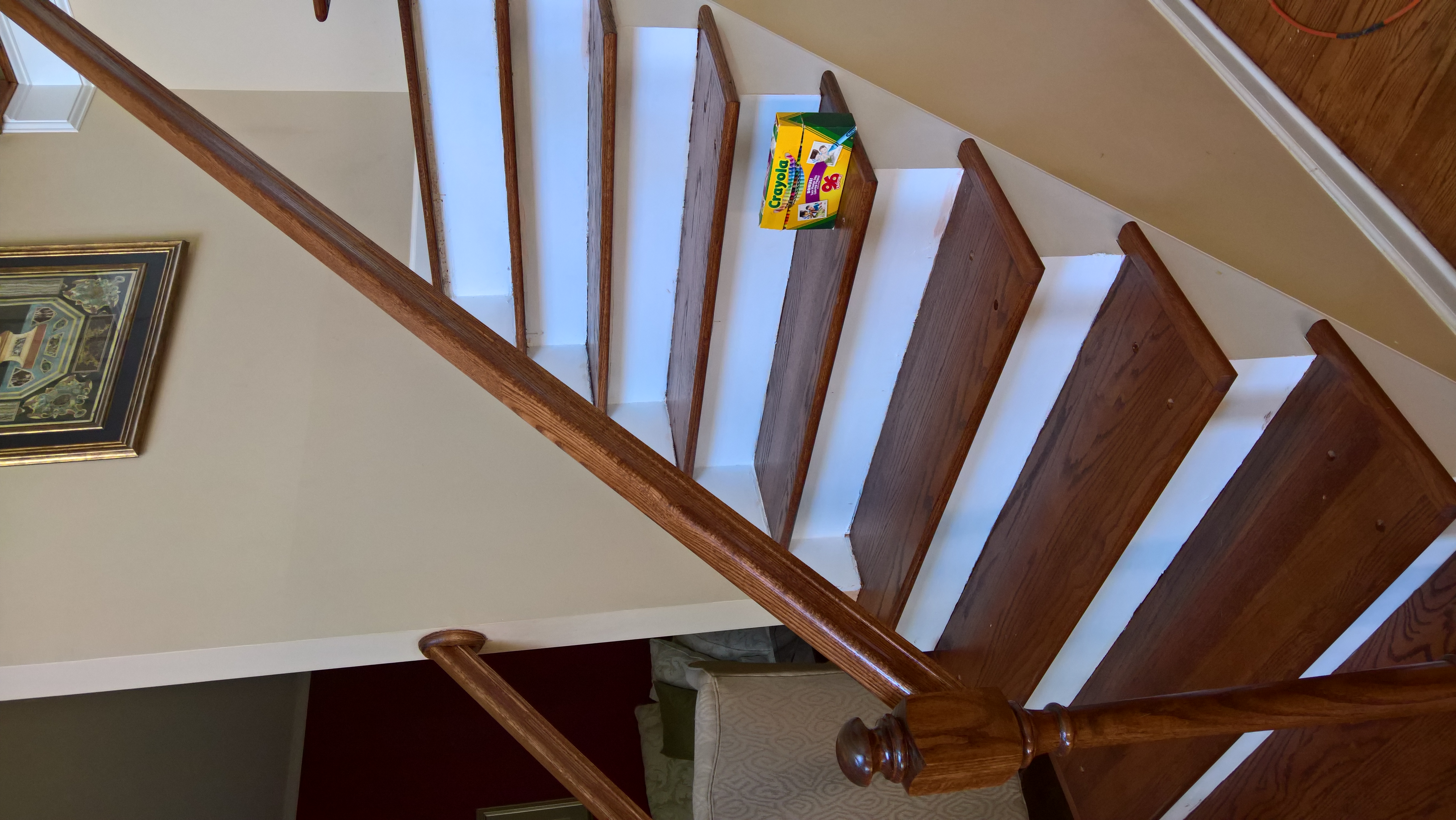 No balusters on the stairs