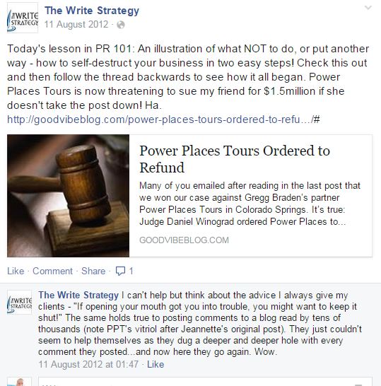 other Power Places Tours complaint and lawsuit