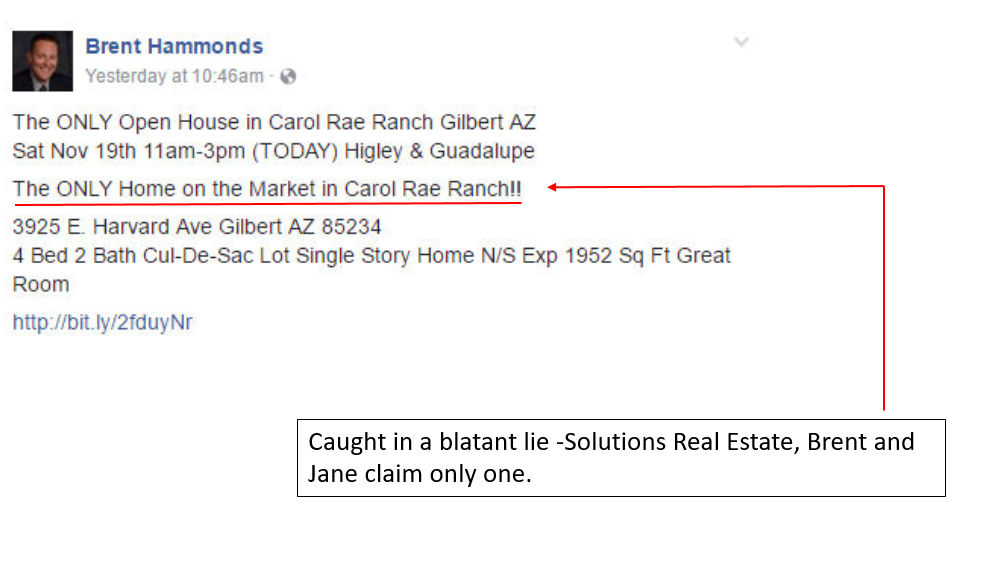 Brent Hammonds Solutions Real Estate Facebook advertising Lie