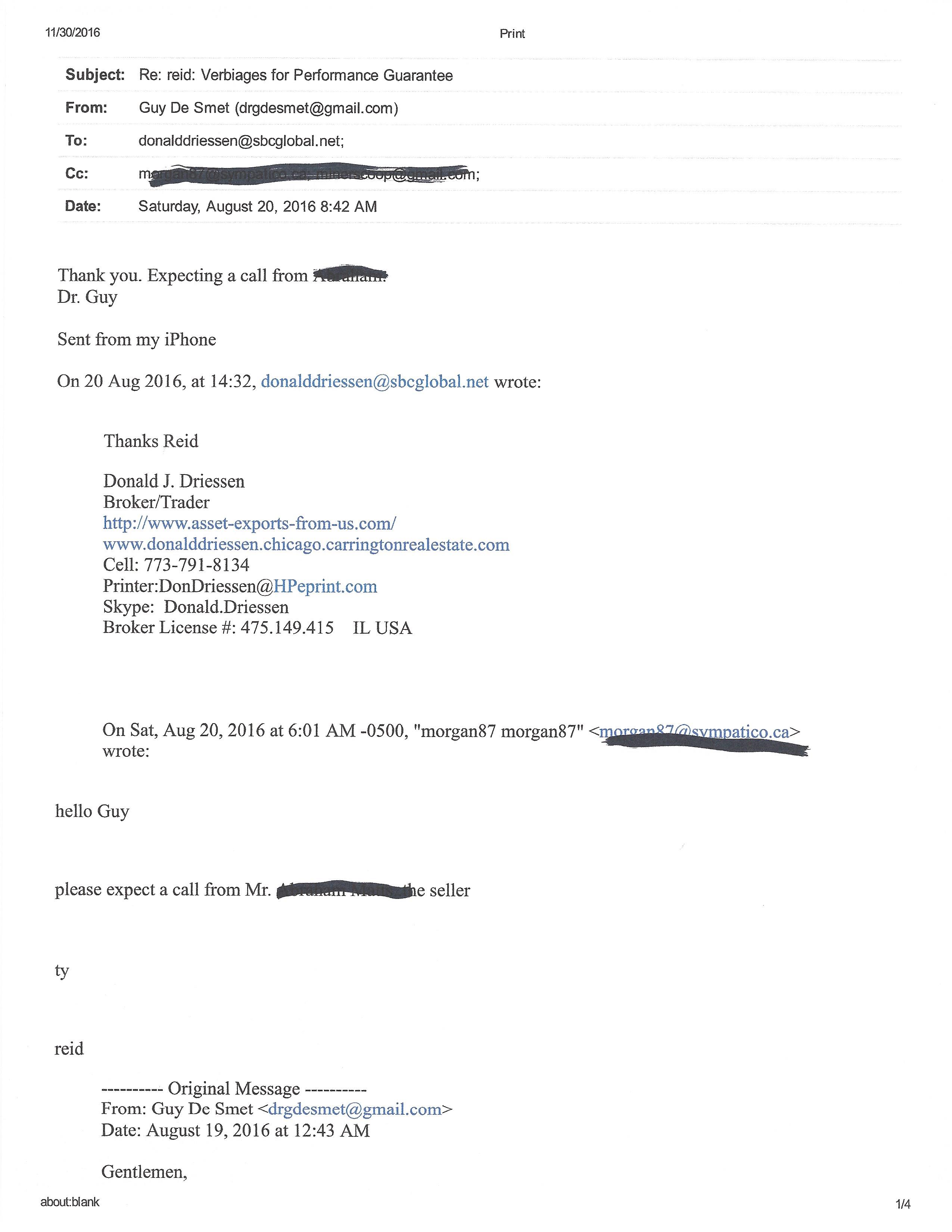 PDF of Email from Dr Guy De Smet Banking Lie