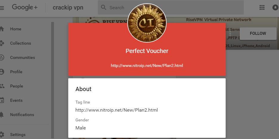 Perfect Voucher Google+ page 