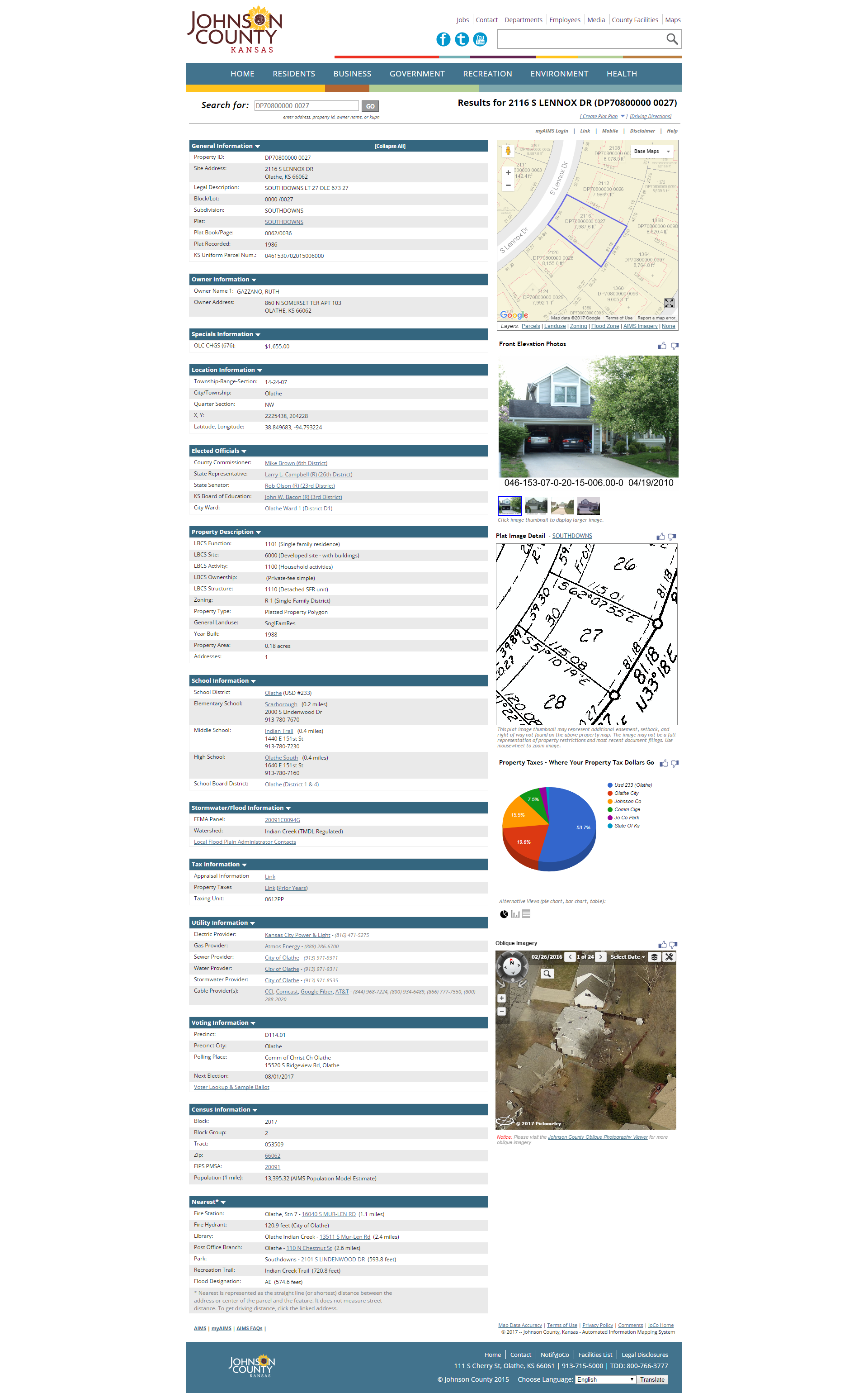 Current property information as of 06/06/2017 from the City of Olathe which is updated as changes are made and shows Joseph dela Pasion to NOT be the owner.