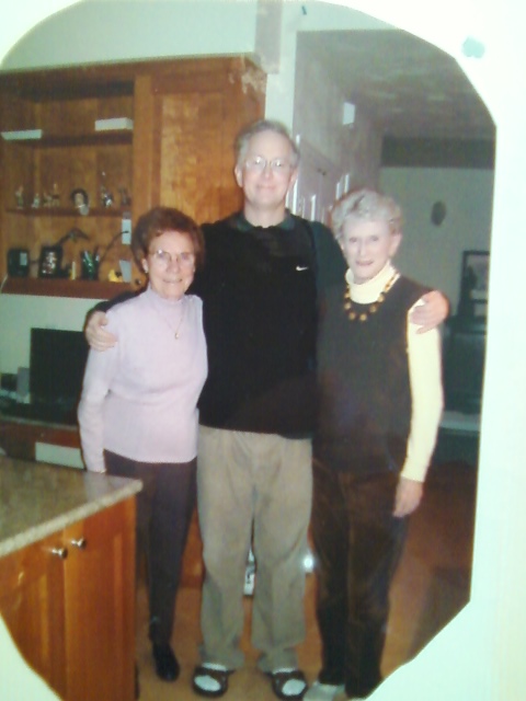 me, mom-on your right,, and my aunt-left, in mom's 414 Spyglass drive Eugene home