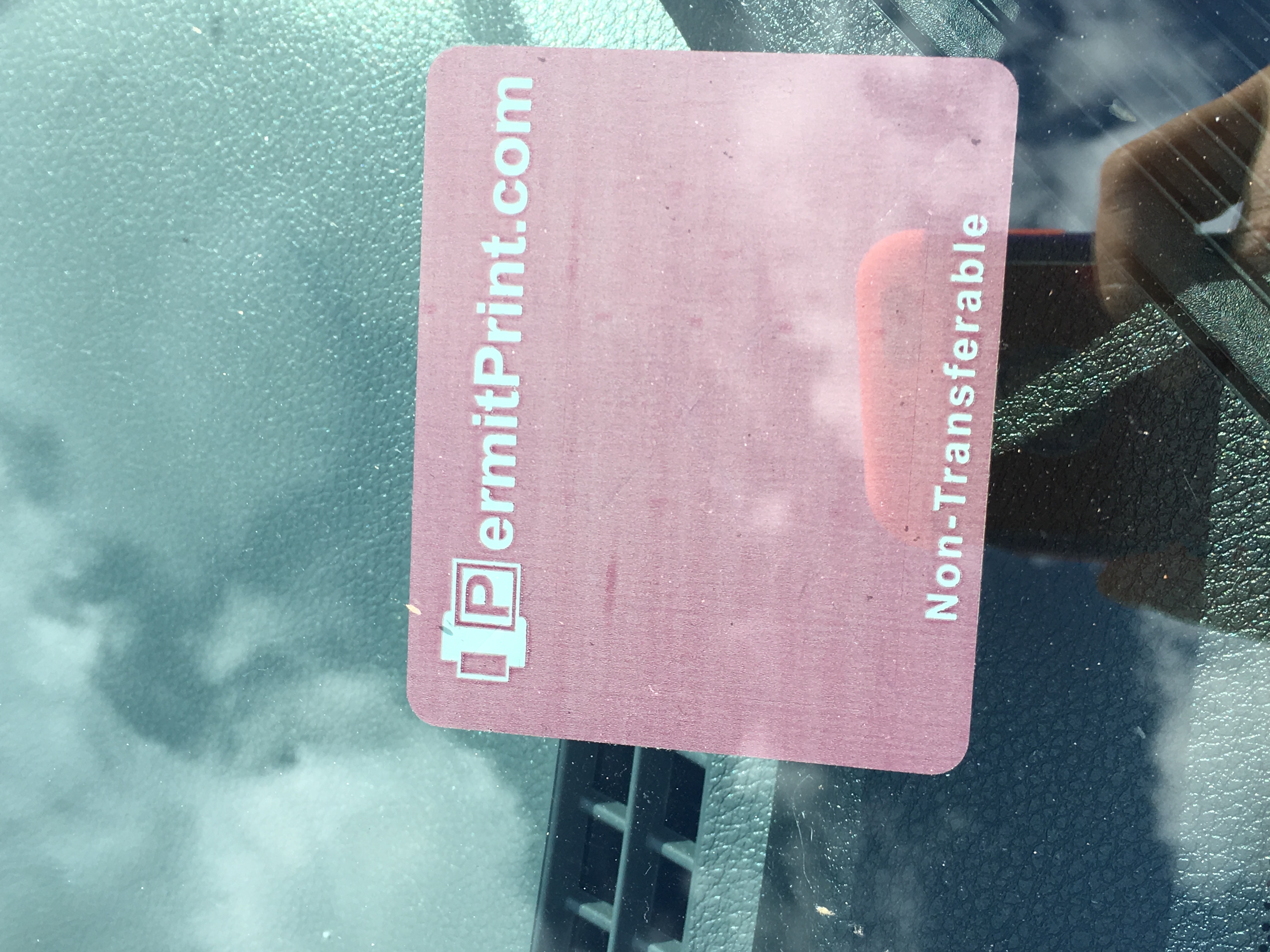 Permit windshield sticker