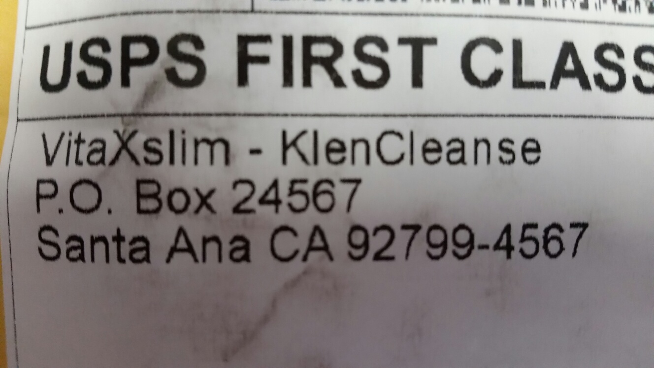 VitaXslim Return Address