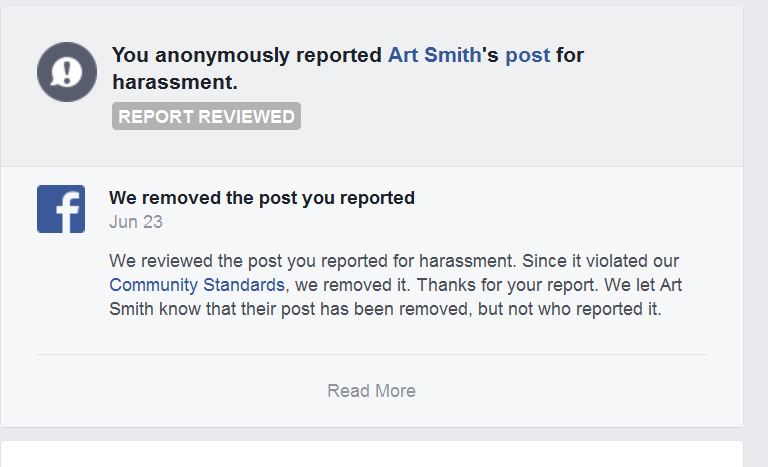 art smith harassment on myself