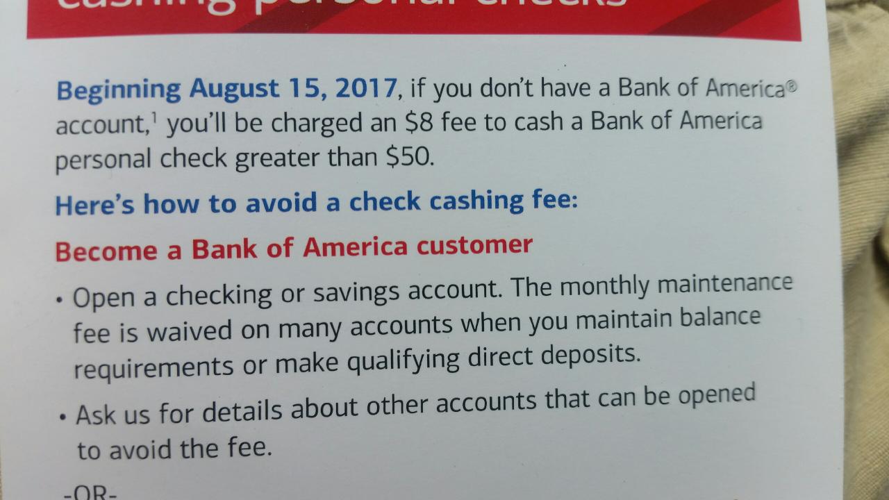 Bank's notice