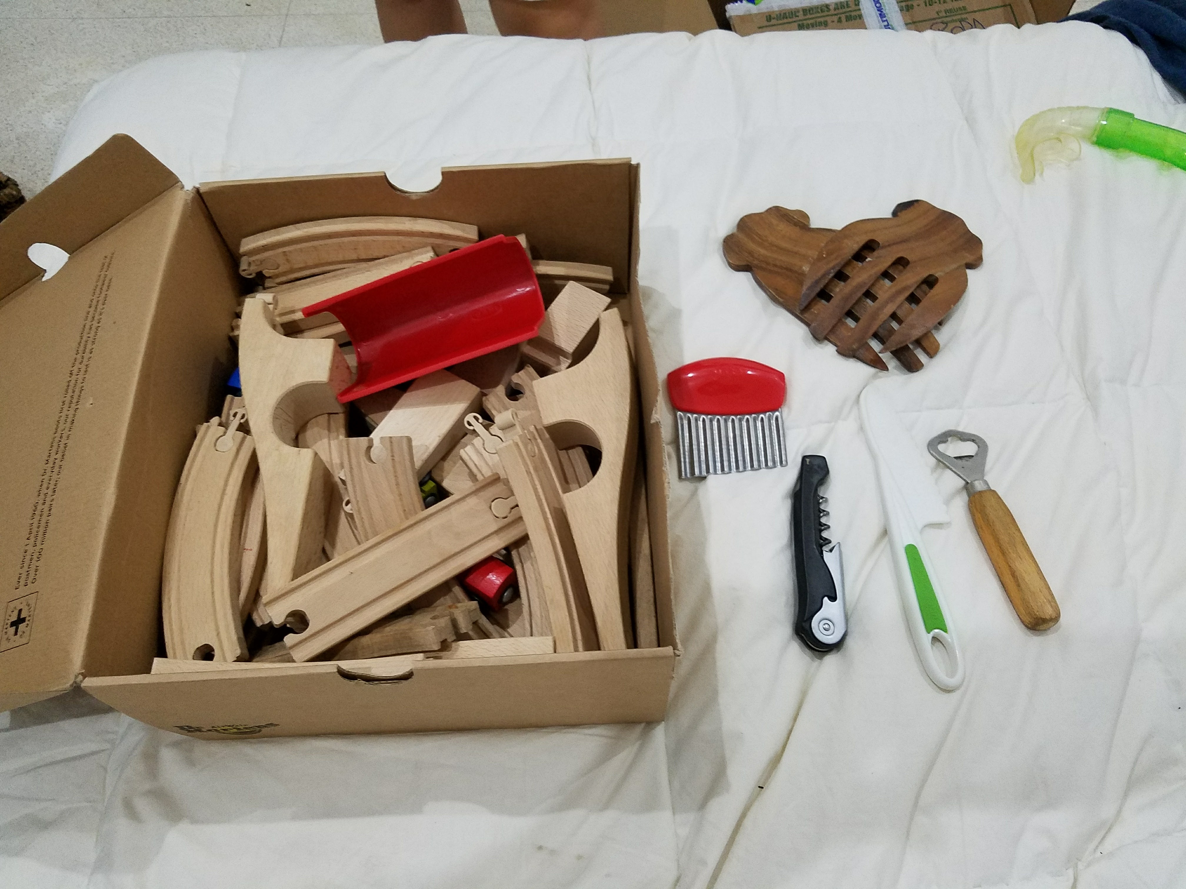 Sharp tools in child's toybox