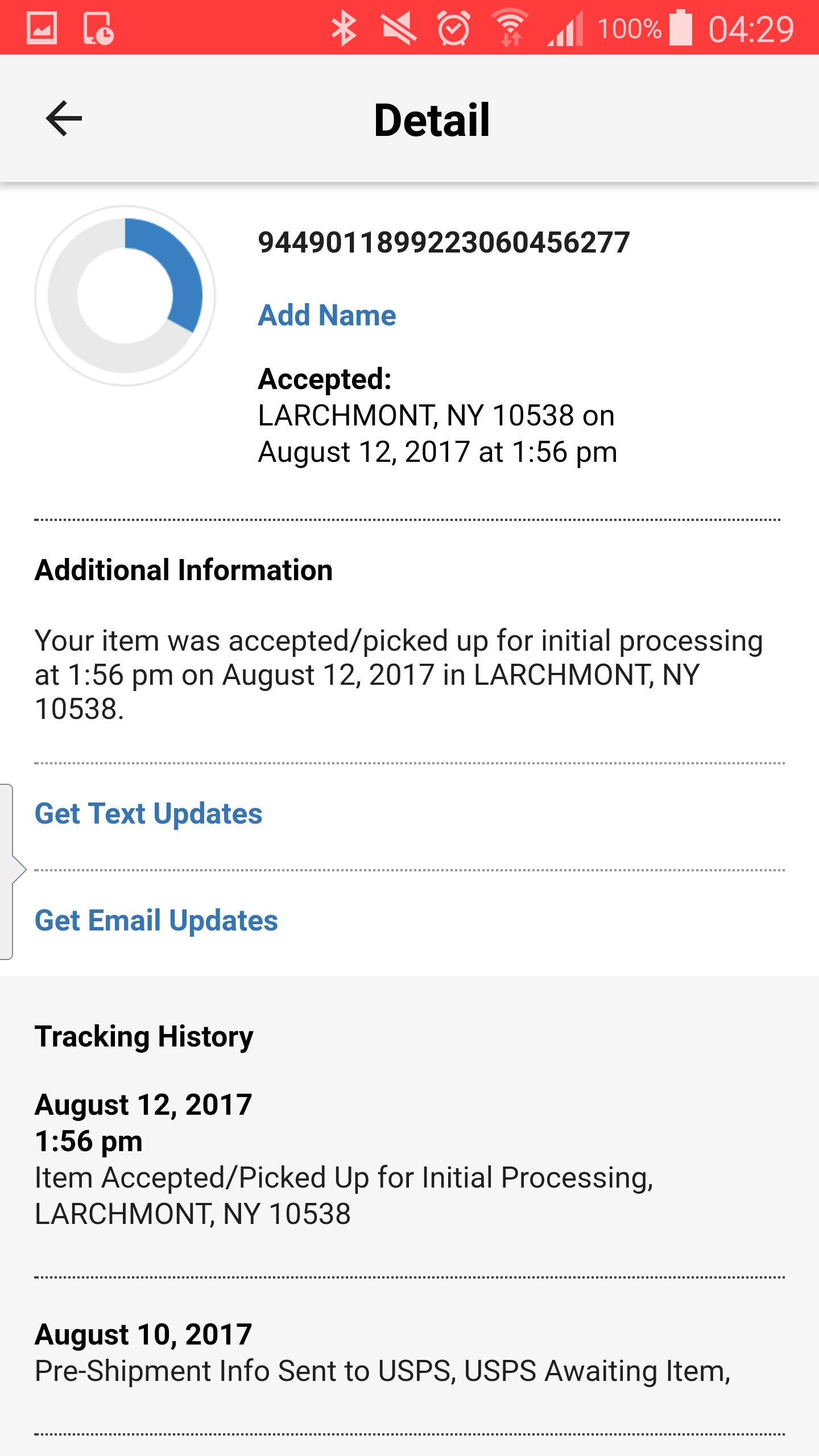 Usps tracking info