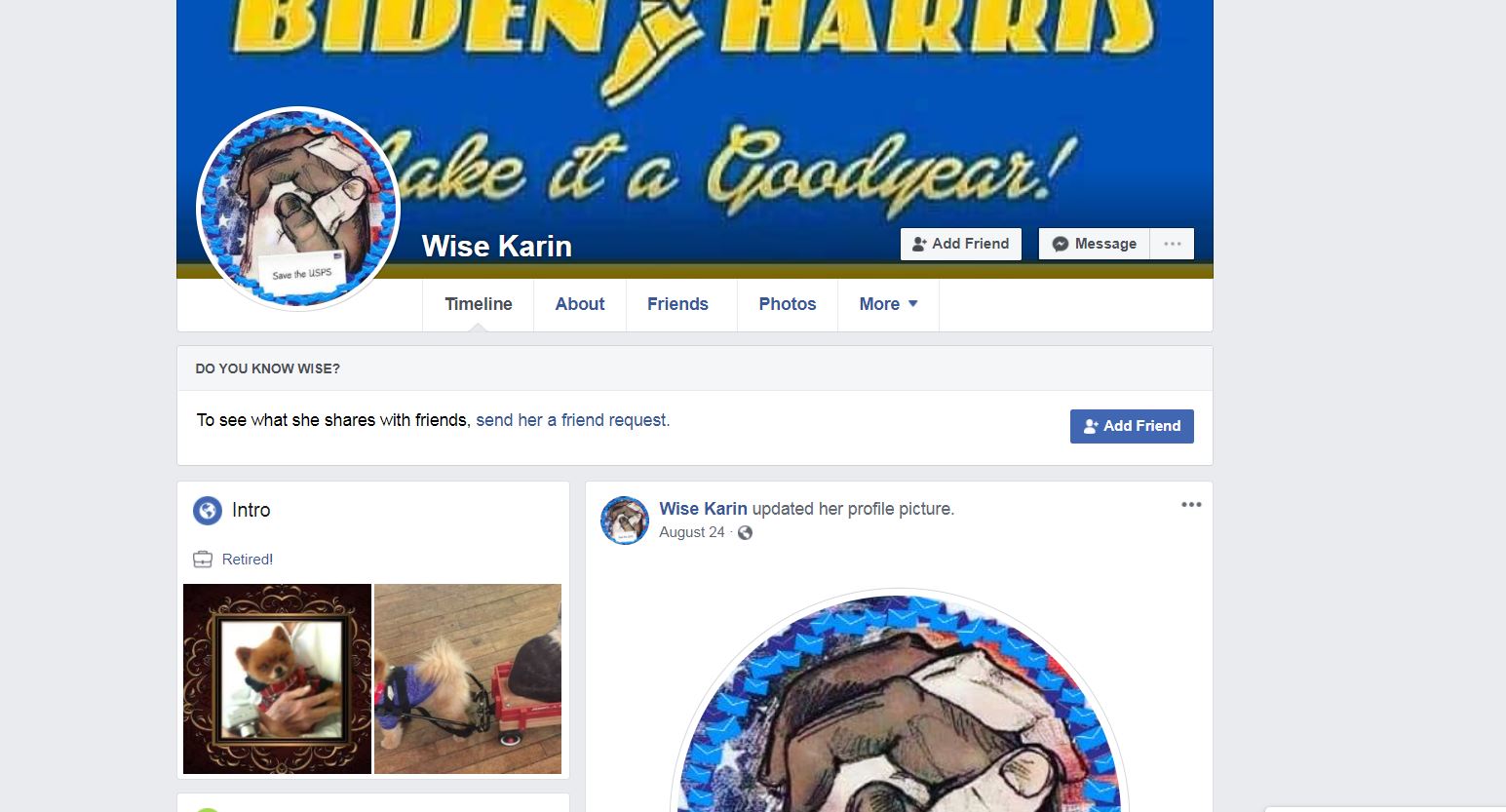 Wise Karin facebook profile 