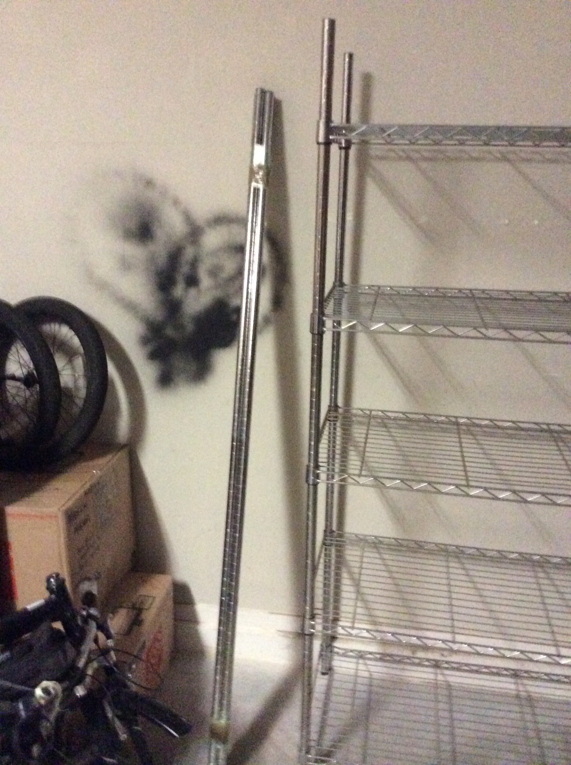 We received the poles for two shelving units but only got the shelves for one setup.