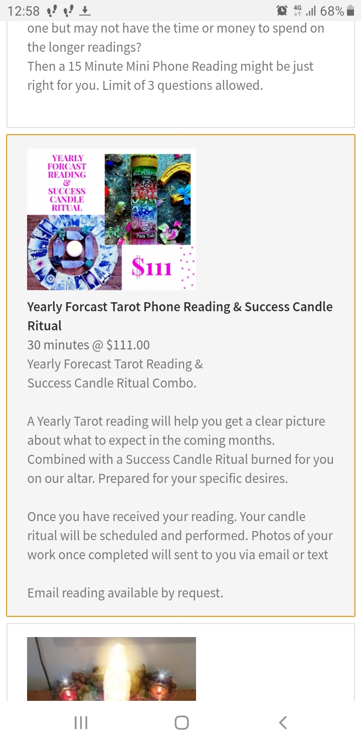 Yearly Forecast Tarot Reading & Success Candle Rit