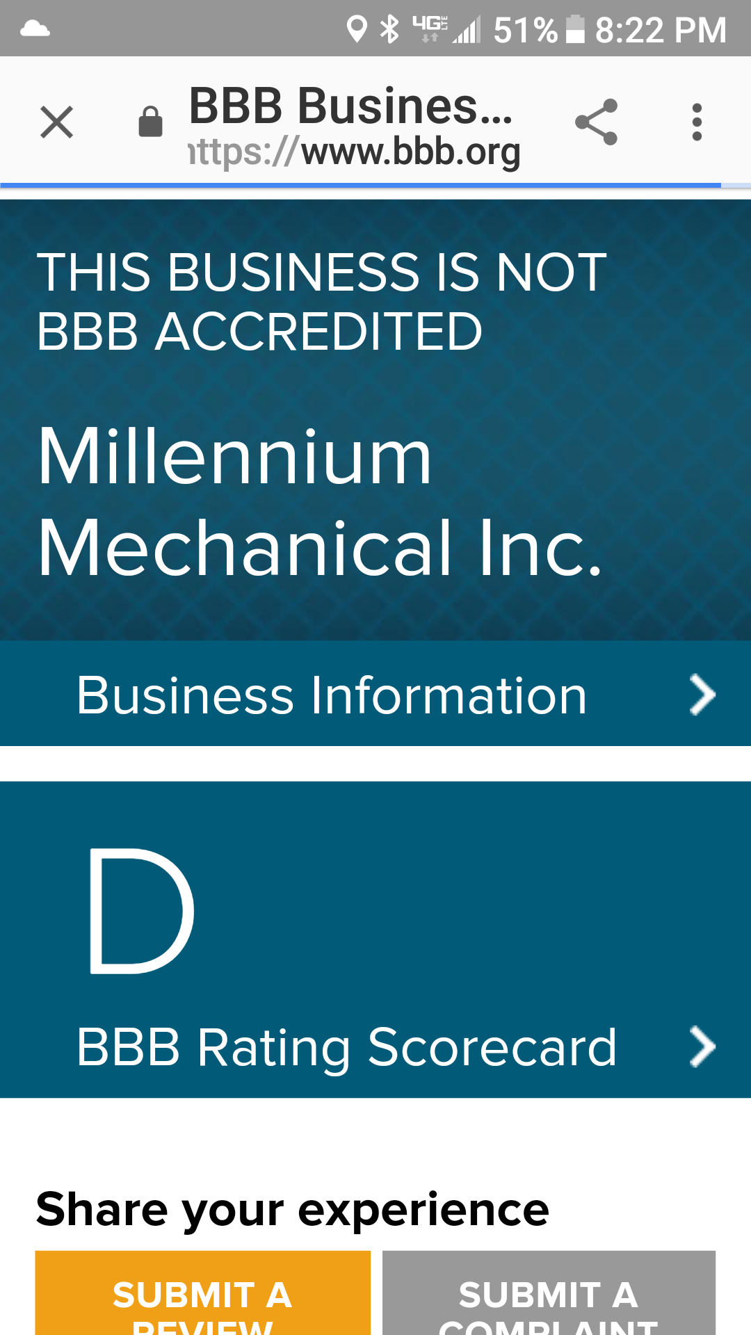 BBB.  rated not even accredited