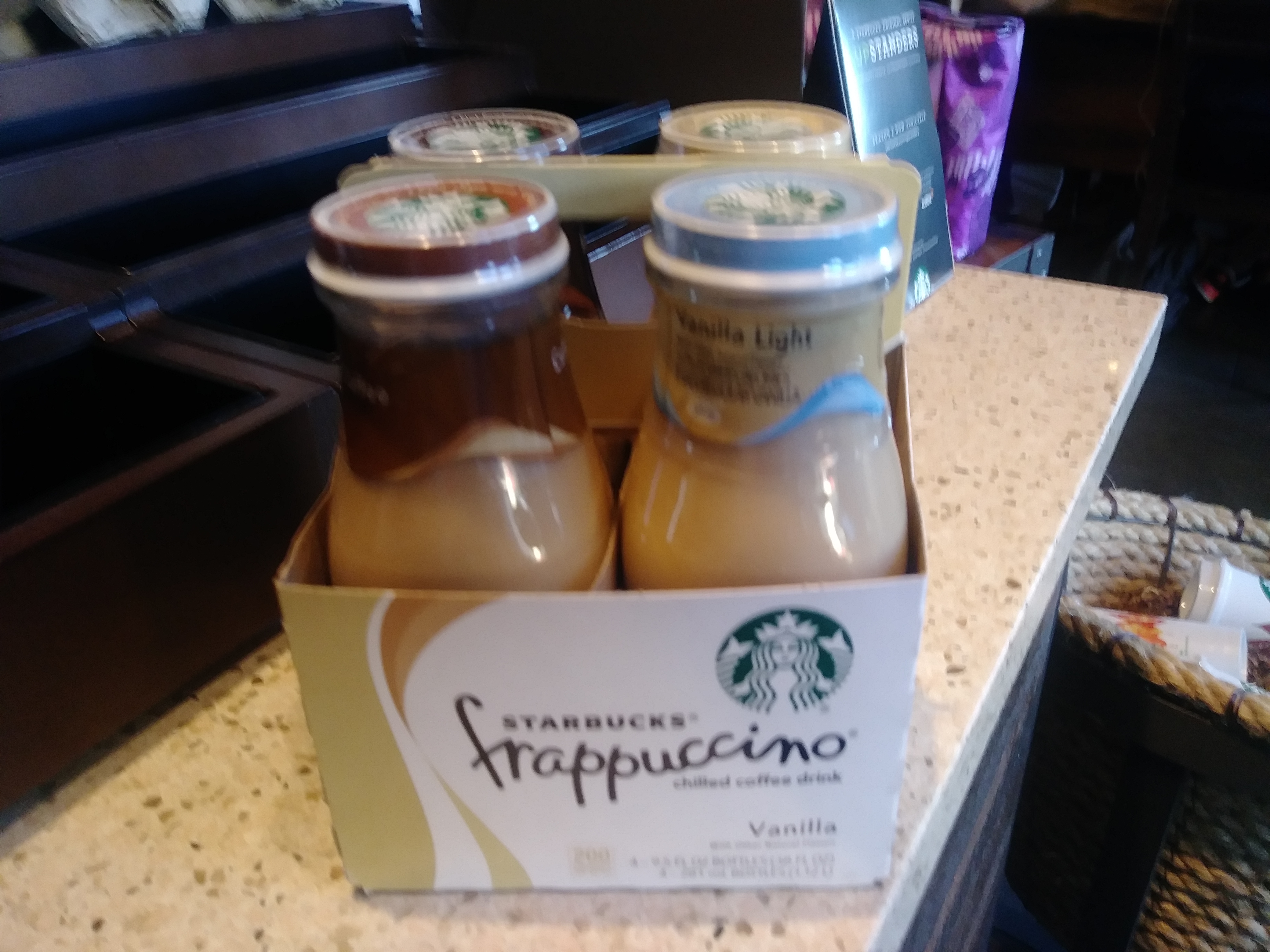 photos of the store and of the starbucks products that i bought.