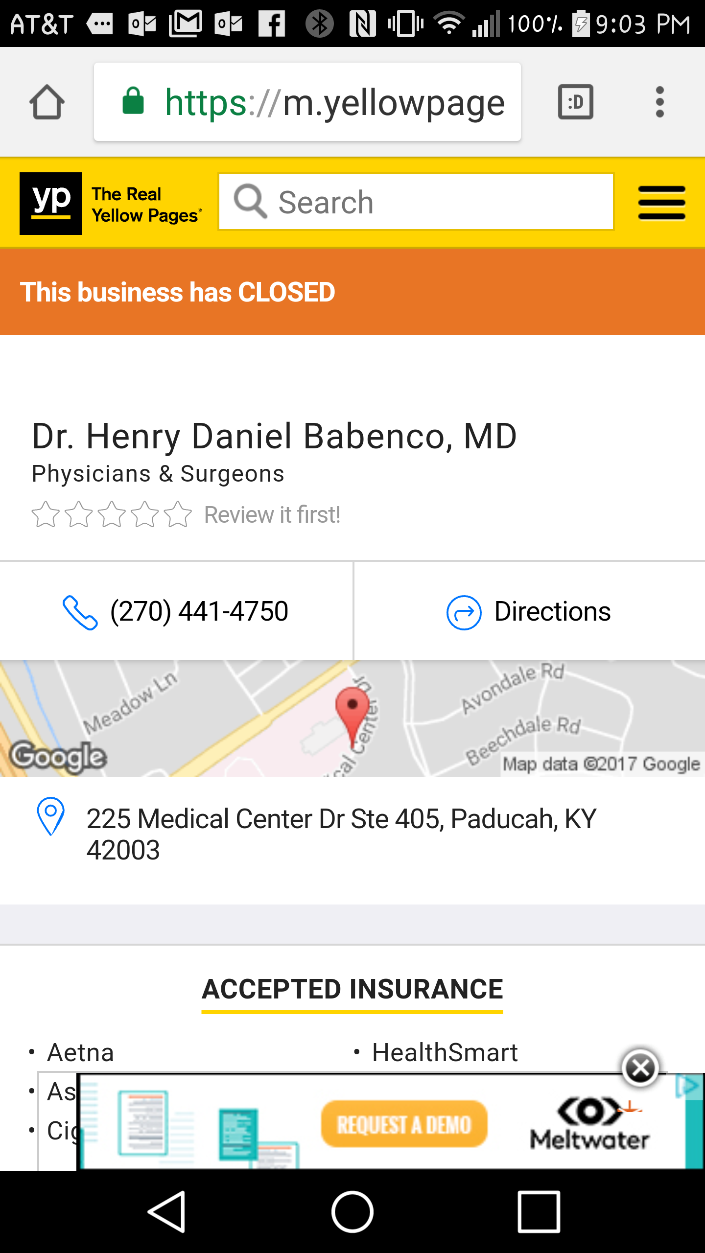 Dr Henry Daniel Babenco has closed his KY office since September's ripoff report. Is Dr Babenco running from the law and hiding his money he worships over patients well being?