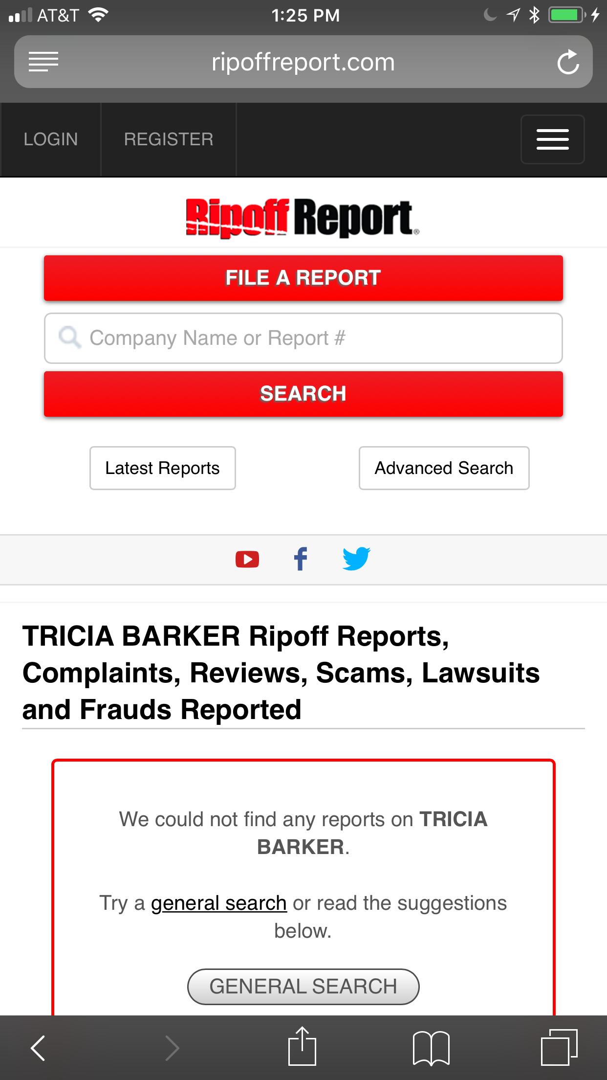 Shown to Tricia Barker as intending to report.