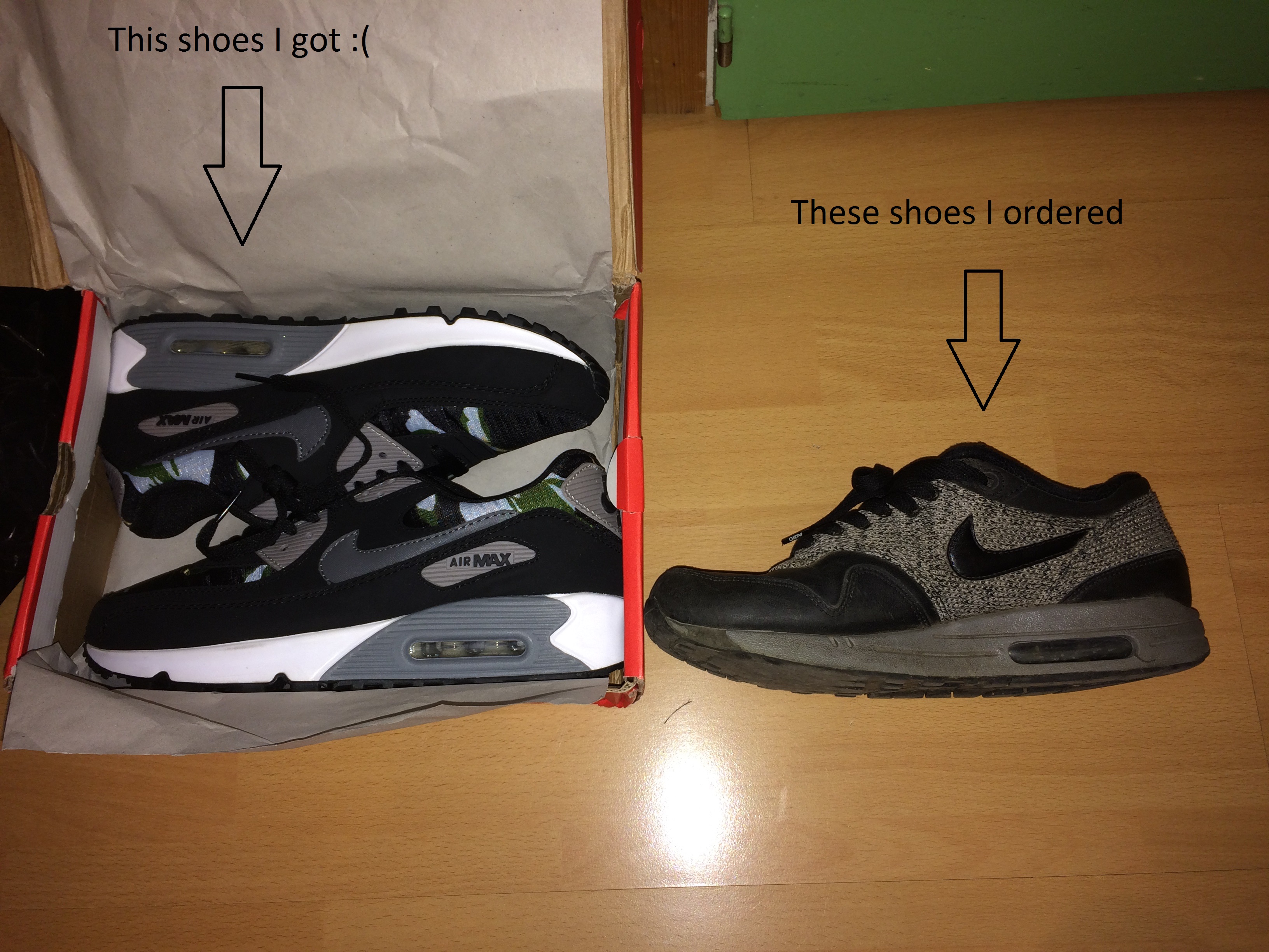 Shoes which i Order vs. which I got.