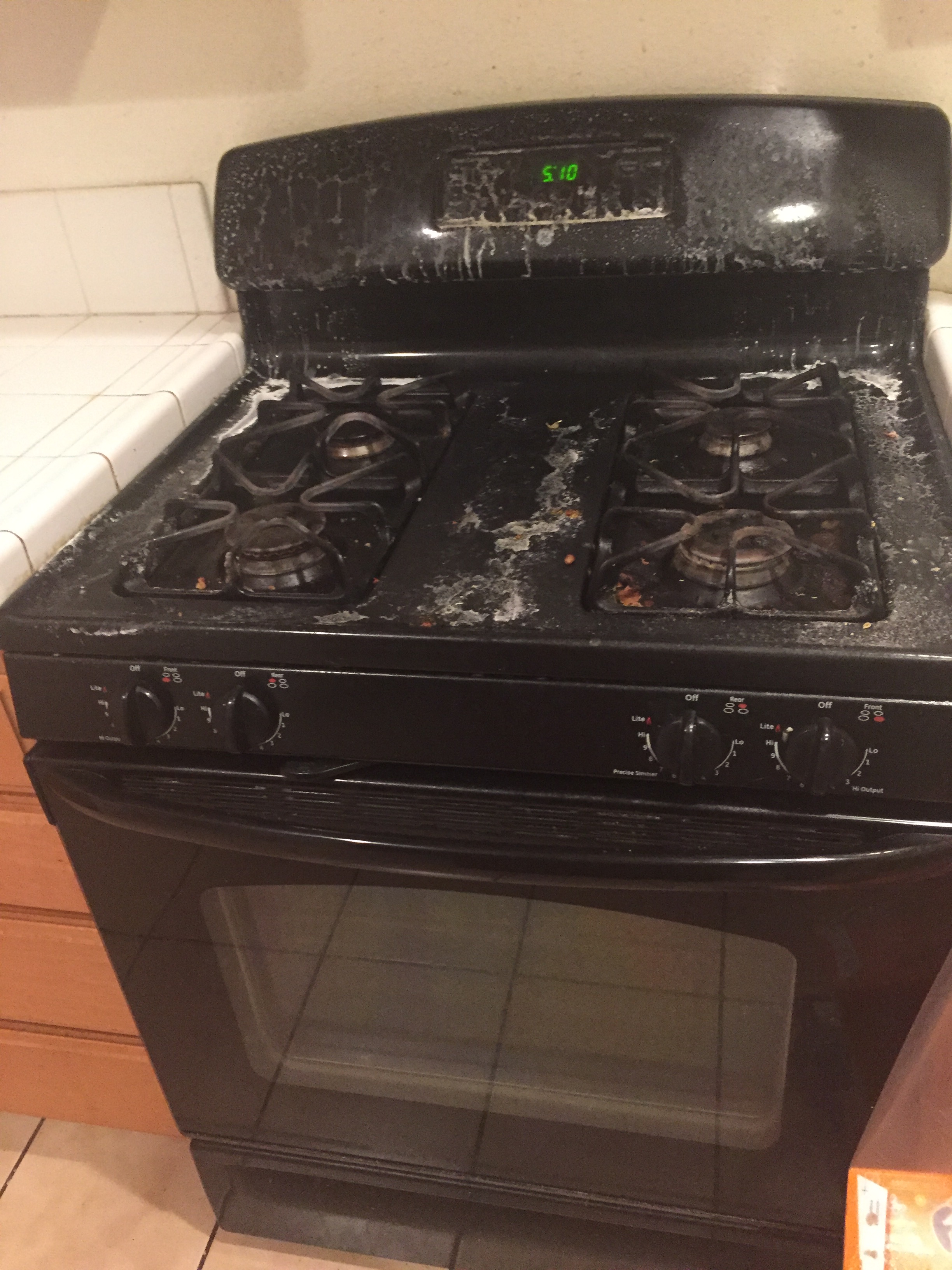 Left my gas stove dirty