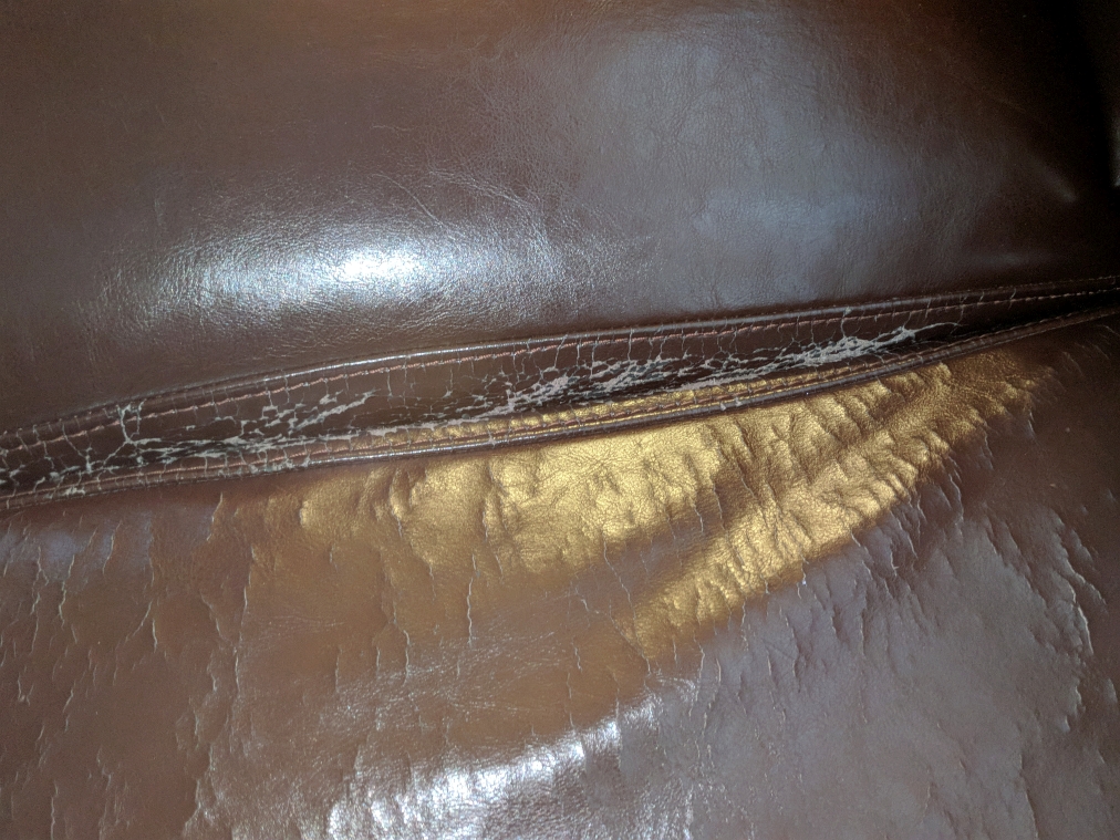 Raymour & Flanigan leather sofa after 5+ years.