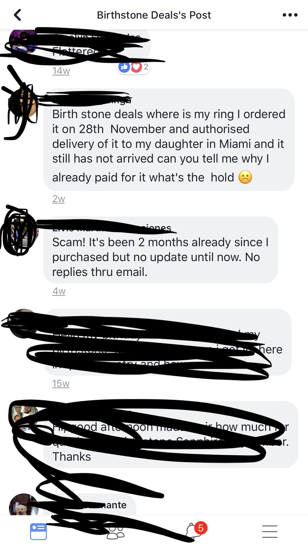 Proof of comments from people got scammed