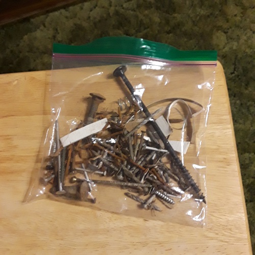 debris of screws found in my backyard 
