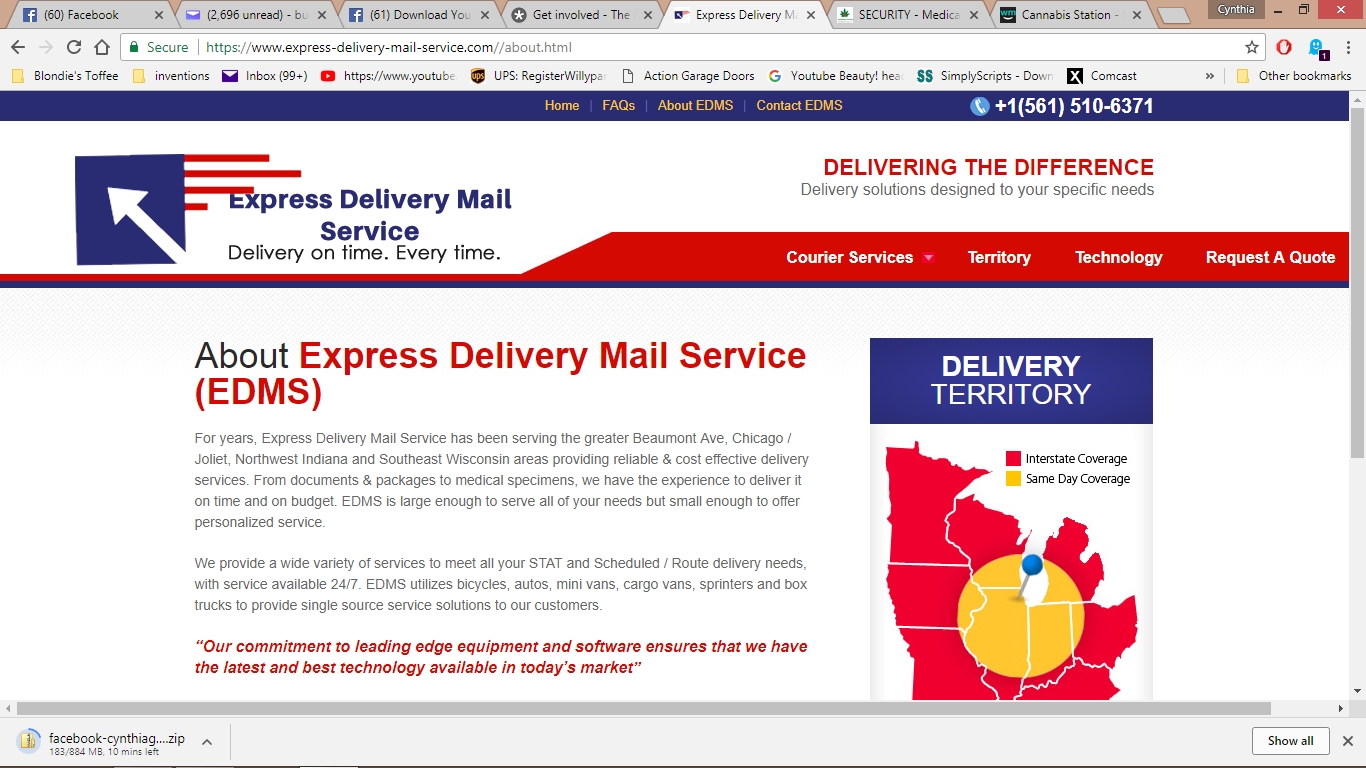 Fake website for delivery company phone is fake