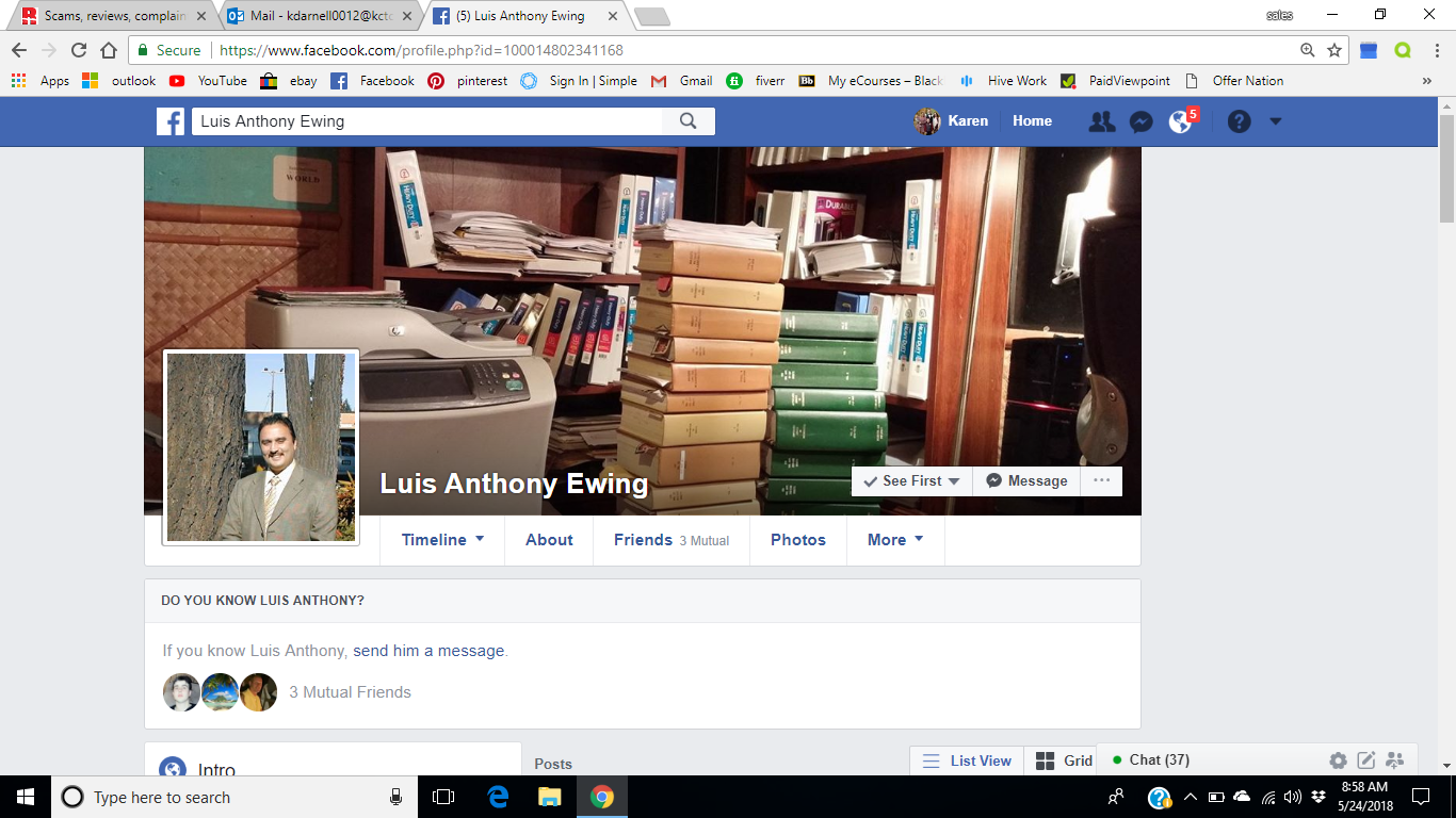 Luis Ewing facebook profile