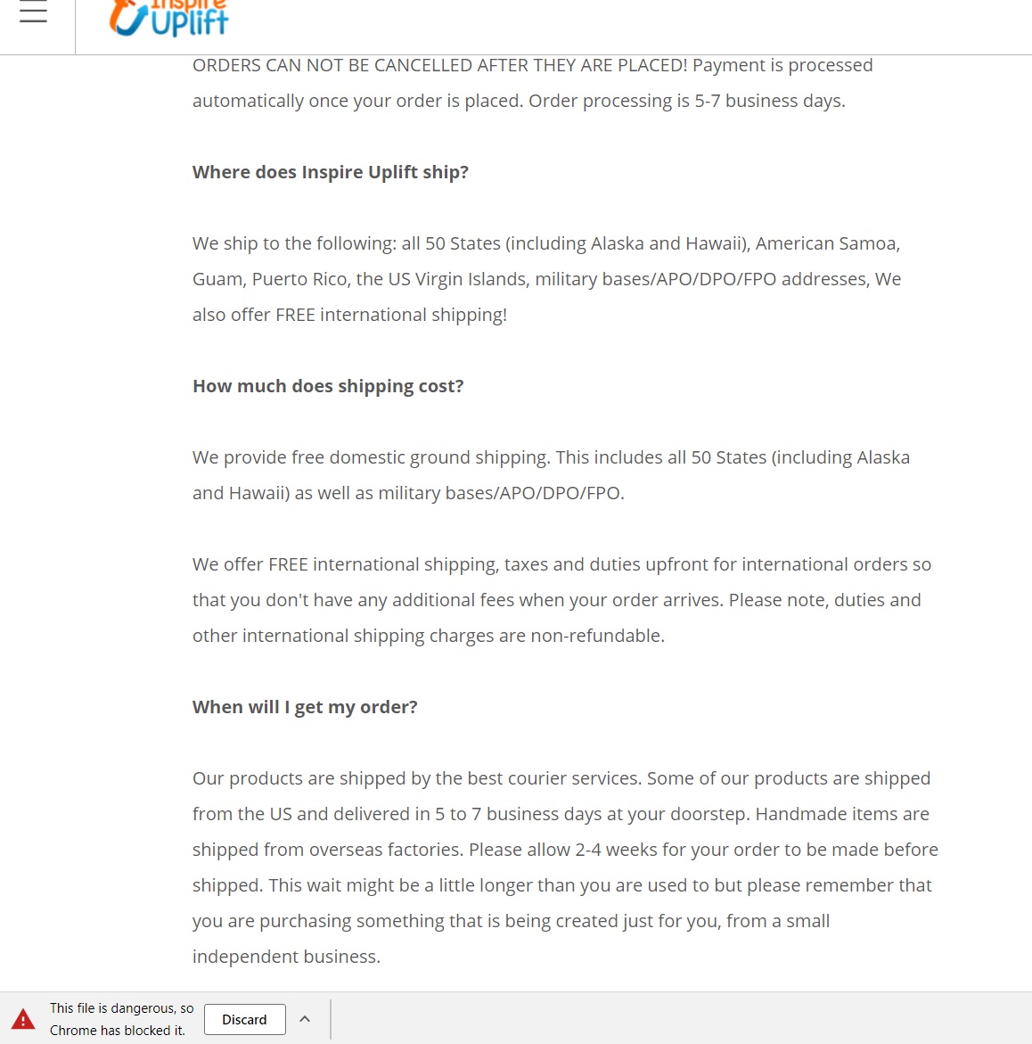 Inspire Uplift FAQ P2 from their Website