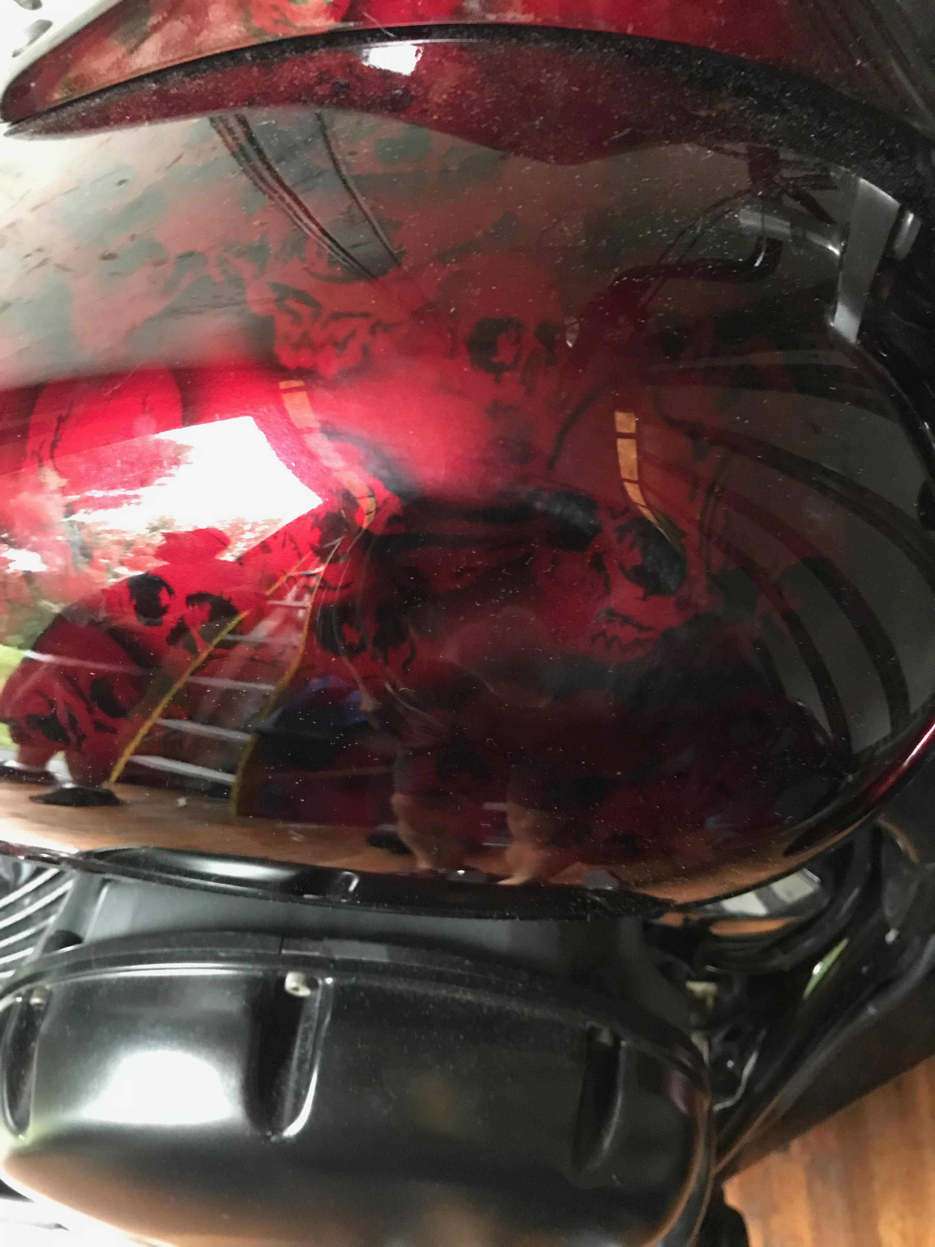 Dent to fuel tank of custom painted bike